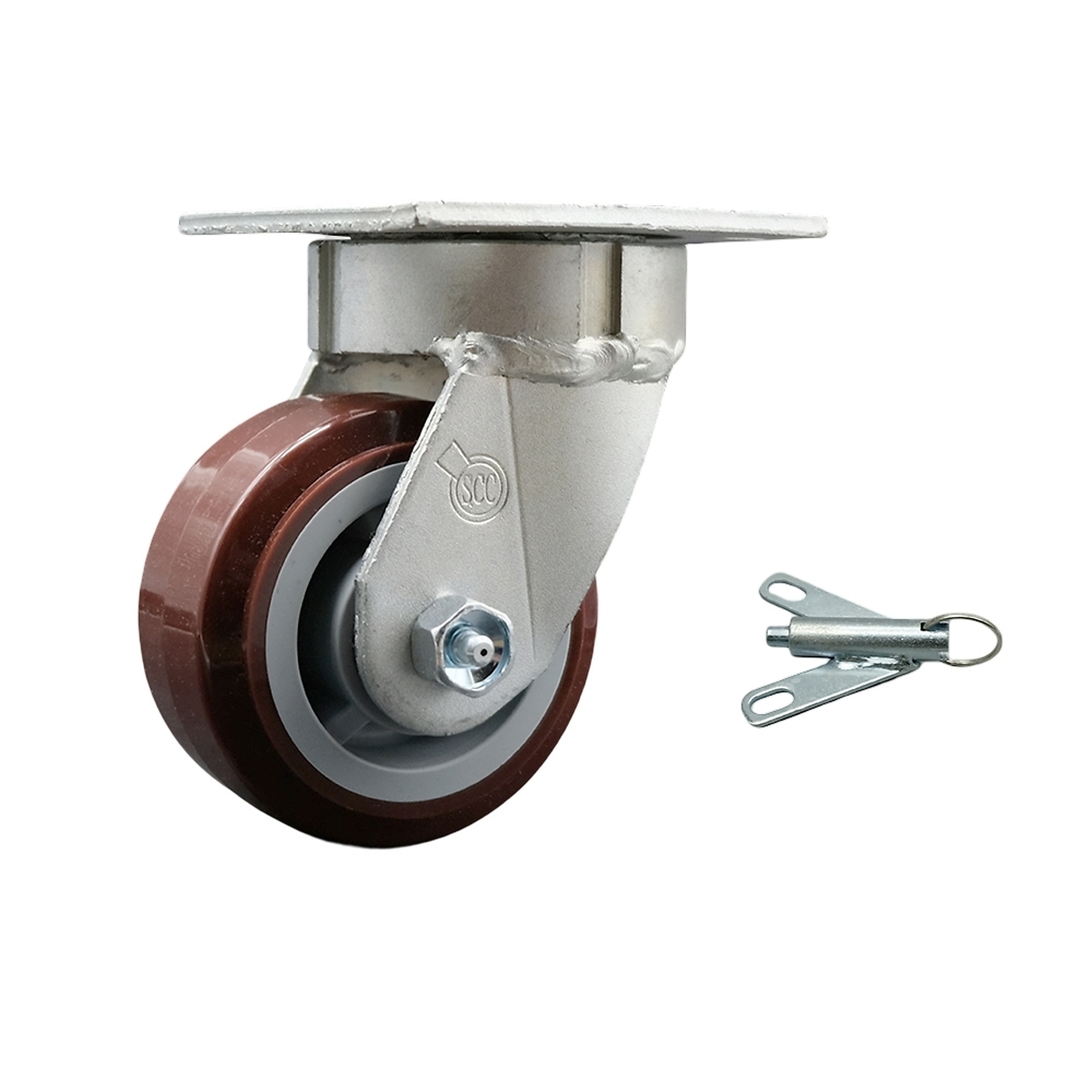 Service Caster, 4Inch x 2Inch Plate Caster, Wheel Diameter 4 in, Caster Type Swivel, Package (qty.) 1, Model SCC-KP30S420-PPUR-BSL