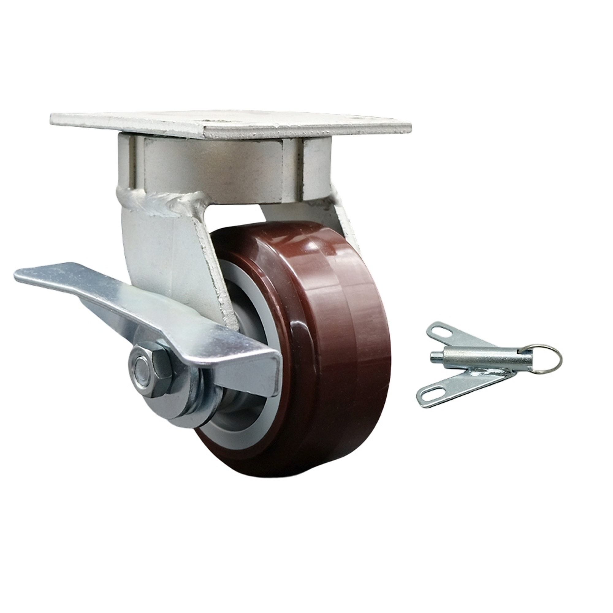 Service Caster, 4Inch x 2Inch Plate Caster, Wheel Diameter 4 in, Caster Type Swivel, Package (qty.) 1, Model SCC-KP30S420-PPUR-SLB-BSL