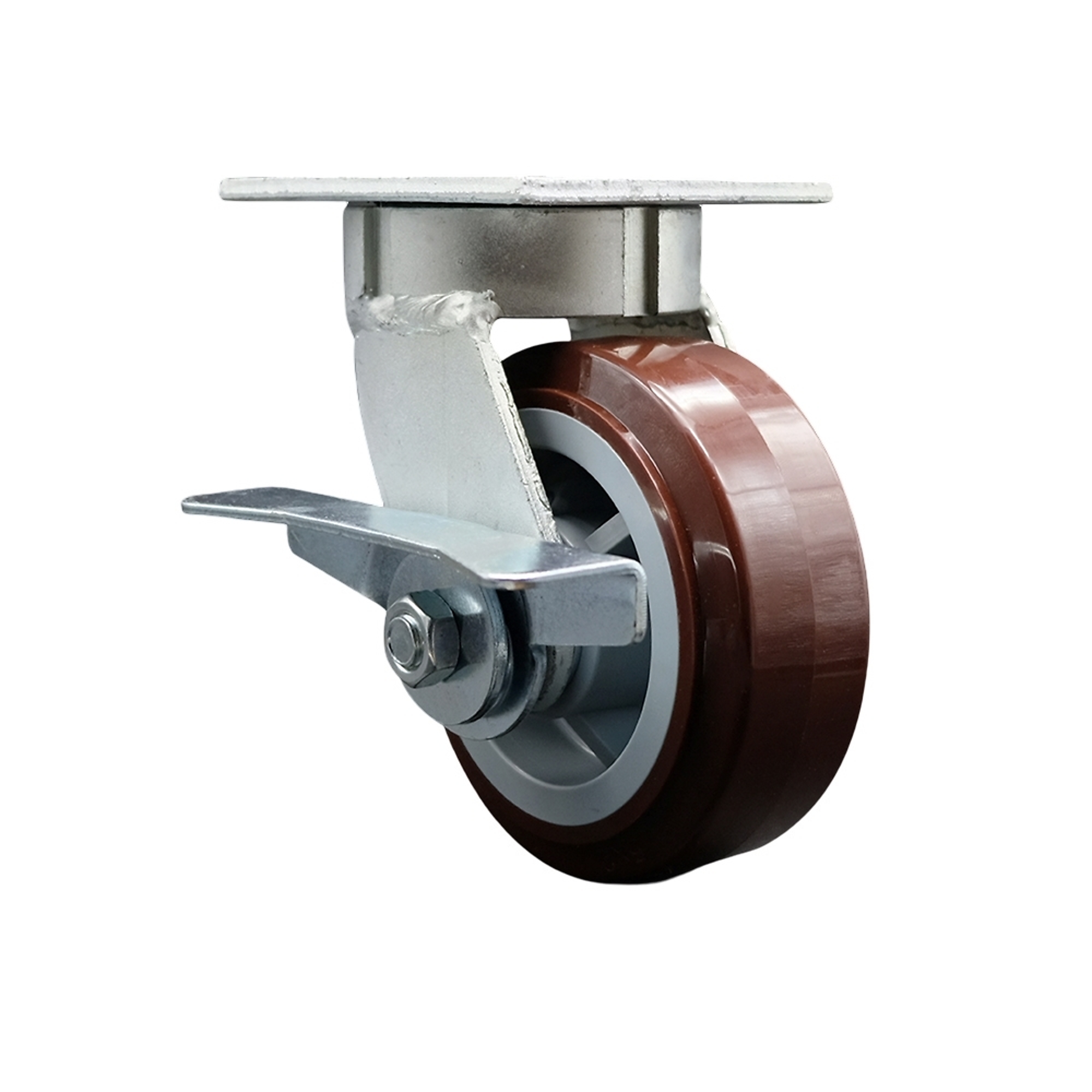 Service Caster, 5Inch x 2Inch Plate Caster, Wheel Diameter 5 in, Caster Type Swivel, Package (qty.) 1, Model SCC-KP30S520-PPUR-SLB