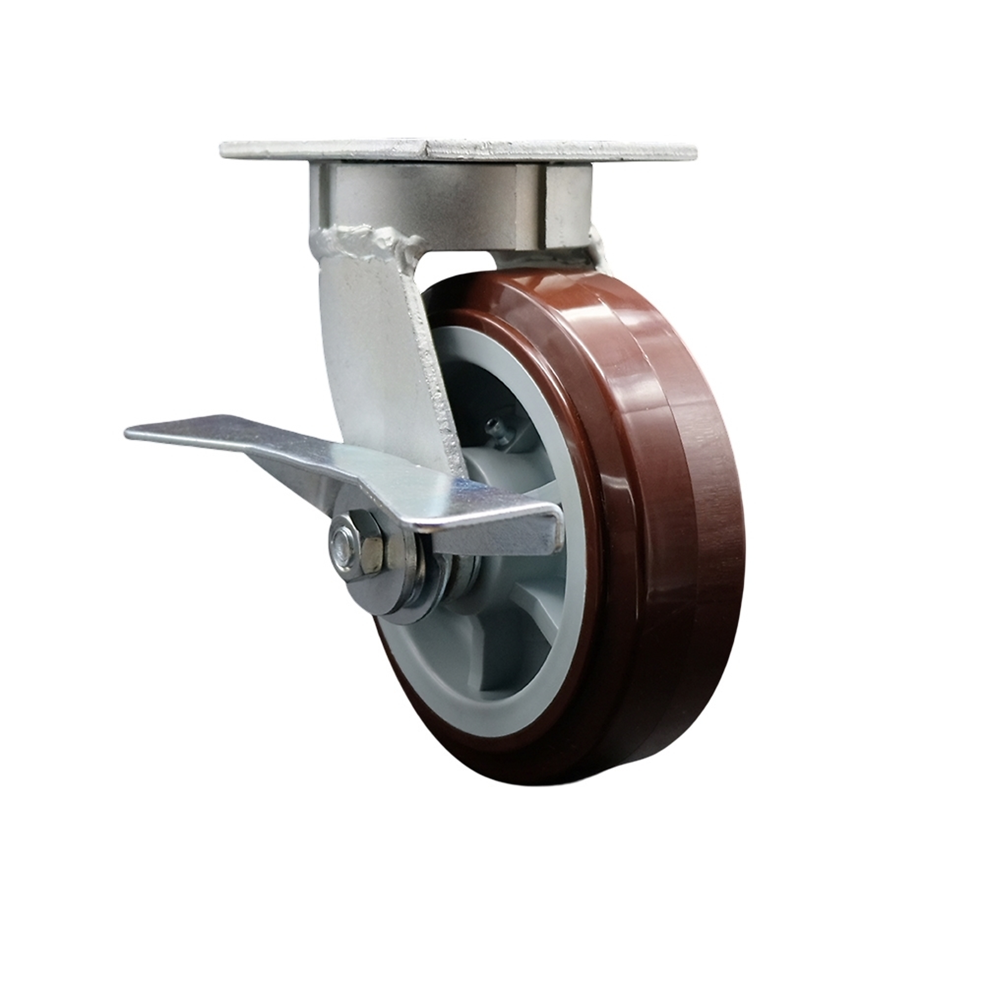 Service Caster, 6Inch x 2Inch Plate Caster, Wheel Diameter 6 in, Caster Type Swivel, Package (qty.) 1, Model SCC-KP30S620-PPUR-SLB