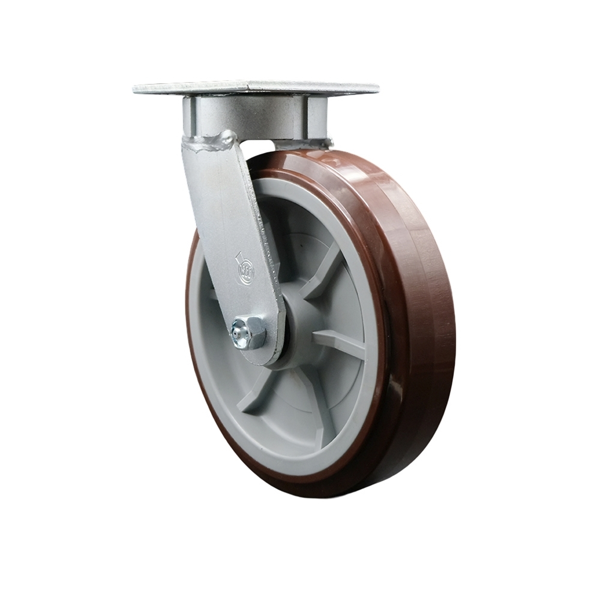 Service Caster, 8Inch x 2Inch Plate Caster, Wheel Diameter 8 in, Caster Type Swivel, Package (qty.) 1, Model SCC-KP30S820-PPUR