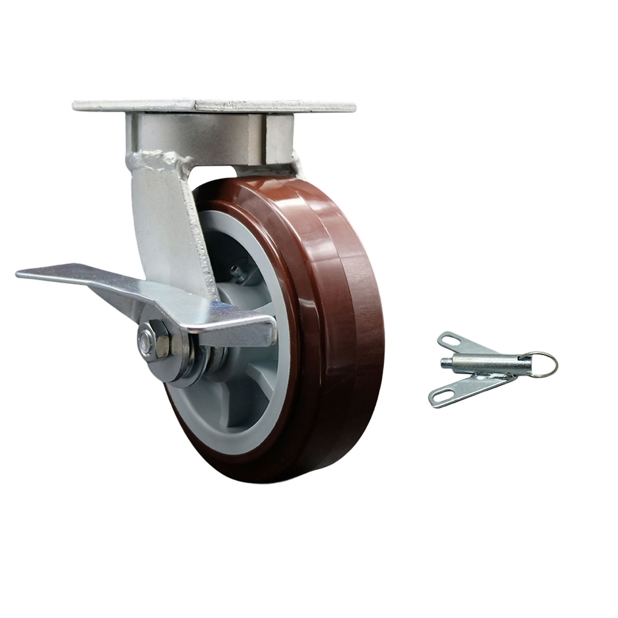 Service Caster, 6Inch x 2Inch Plate Caster, Wheel Diameter 6 in, Caster Type Swivel, Package (qty.) 1, Model SCC-KP30S620-PPUR-SLB-BSL