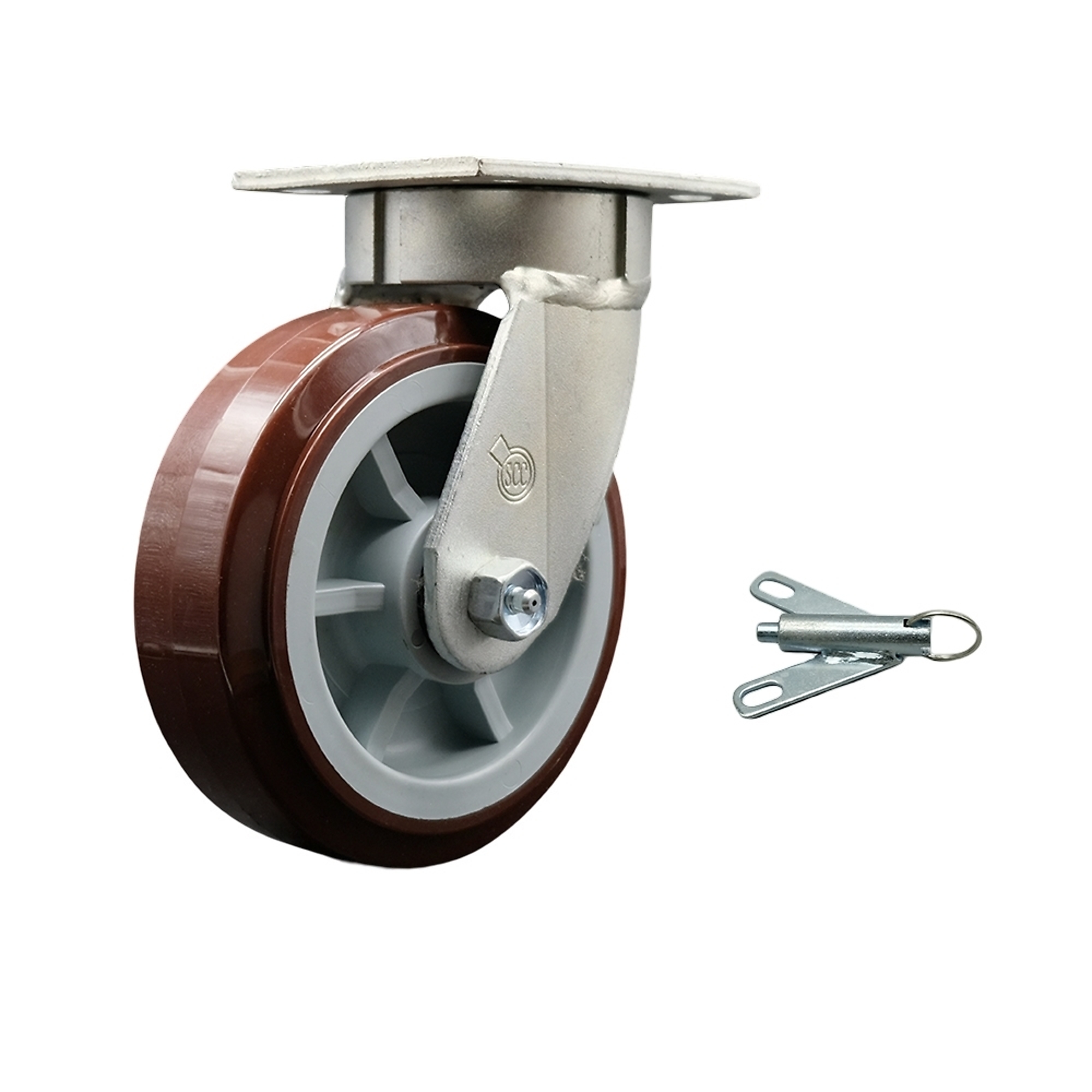 Service Caster, 6Inch x 2Inch Plate Caster, Wheel Diameter 6 in, Caster Type Swivel, Package (qty.) 1, Model SCC-KP30S620-PPUR-BSL