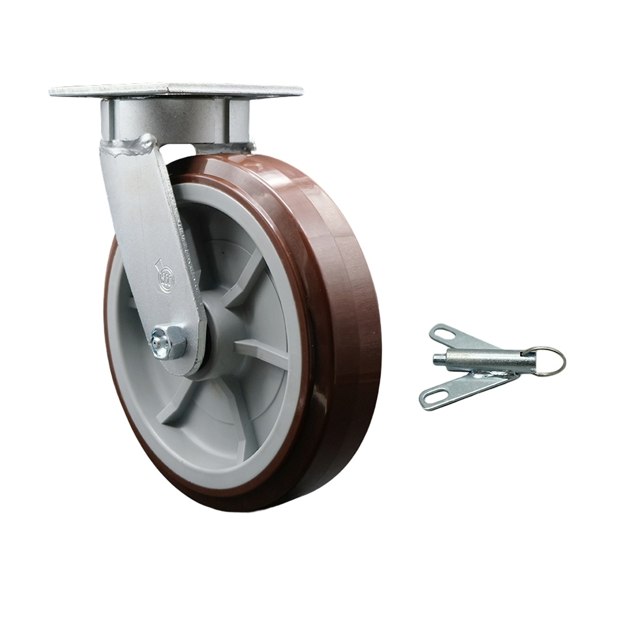 Service Caster, 8Inch x 2Inch Plate Caster, Wheel Diameter 8 in, Caster Type Swivel, Package (qty.) 1, Model SCC-KP30S820-PPUR-BSL