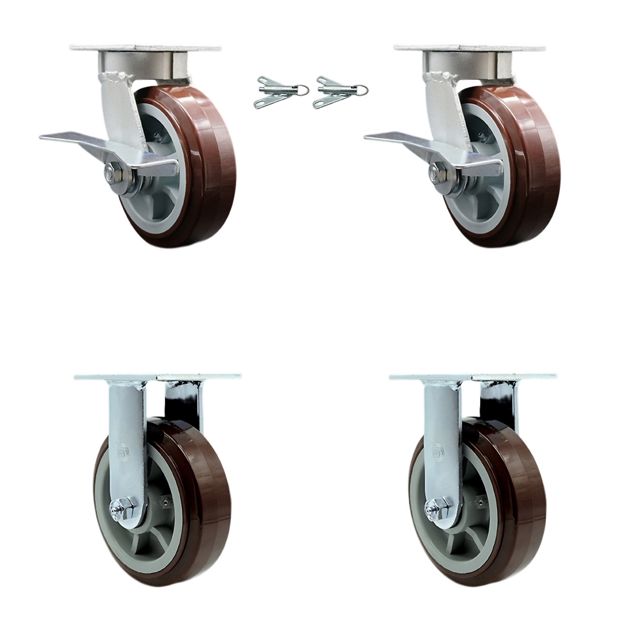 Service Caster, 6Inch x 2Inch Plate Casters, Wheel Diameter 6 in, Caster Type Swivel, Package (qty.) 4, Model SCC-KP30S620-PPUR-SLB-BSL-2-R-2