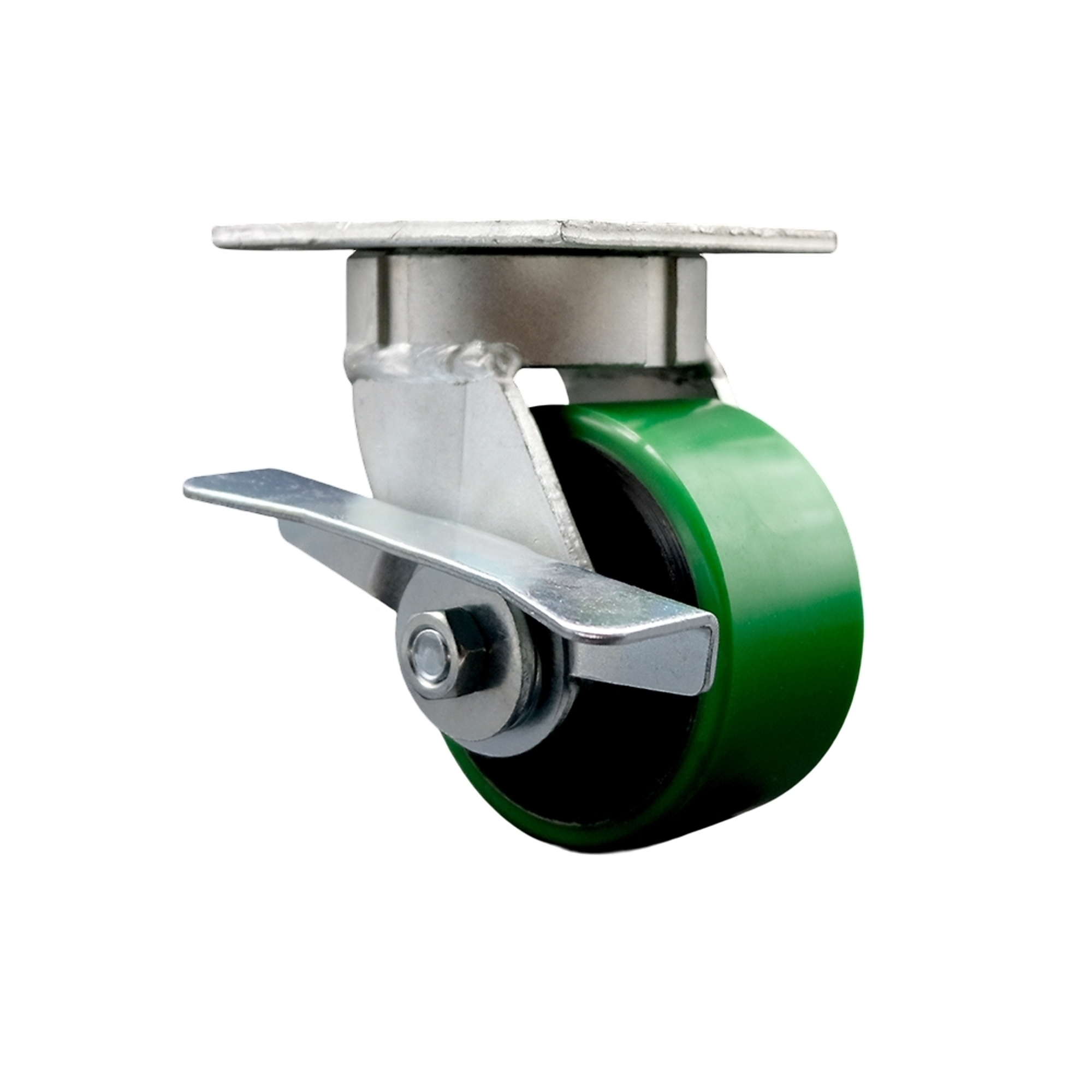 Service Caster, 4Inch x 2Inch Plate Caster, Wheel Diameter 4 in, Caster Type Swivel, Package (qty.) 1, Model SCC-KP30S420-PUR-GB-SLB