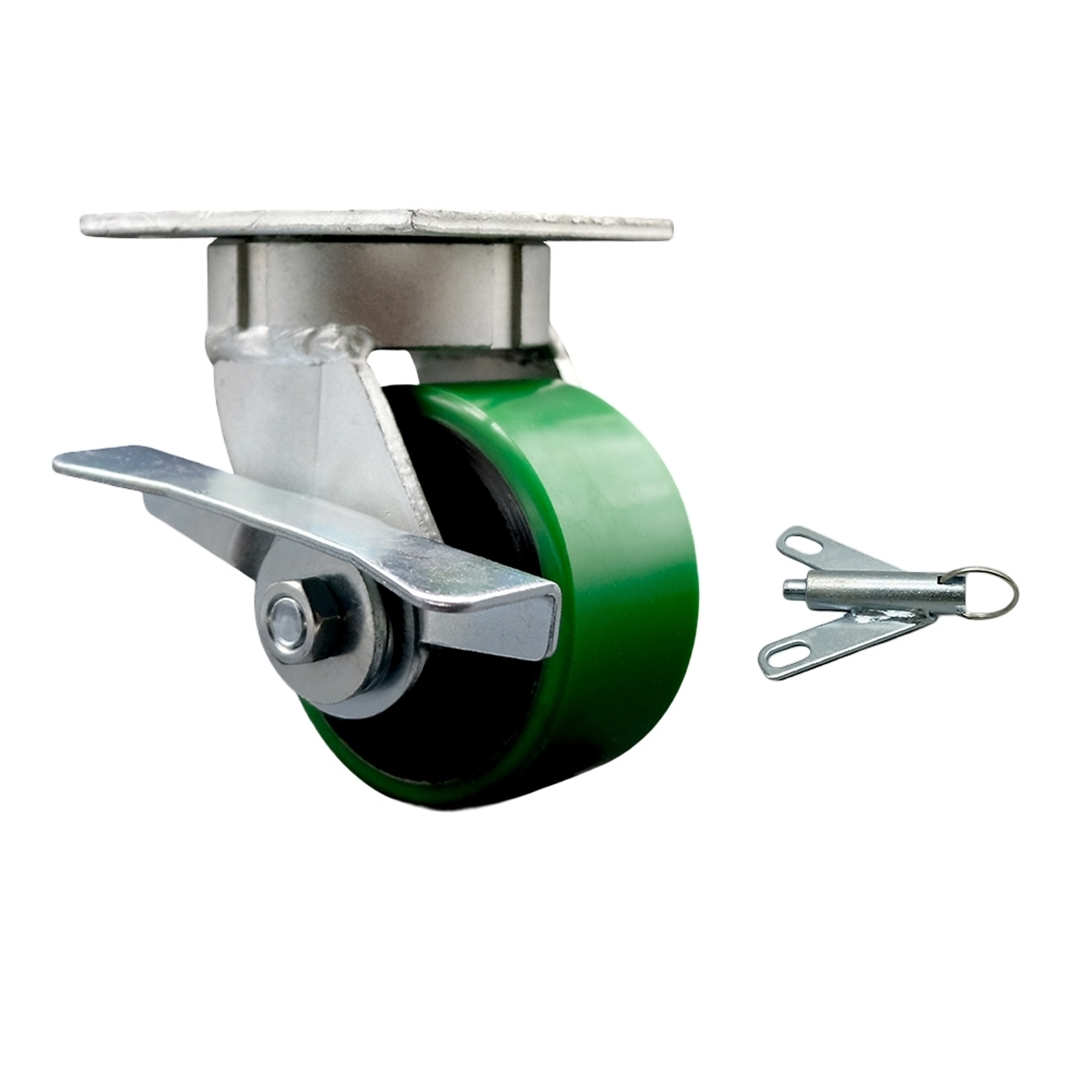 Service Caster, 4Inch x 2Inch Plate Caster, Wheel Diameter 4 in, Caster Type Swivel, Package (qty.) 1, Model SCC-KP30S420-PUR-GB-SLB-BSL