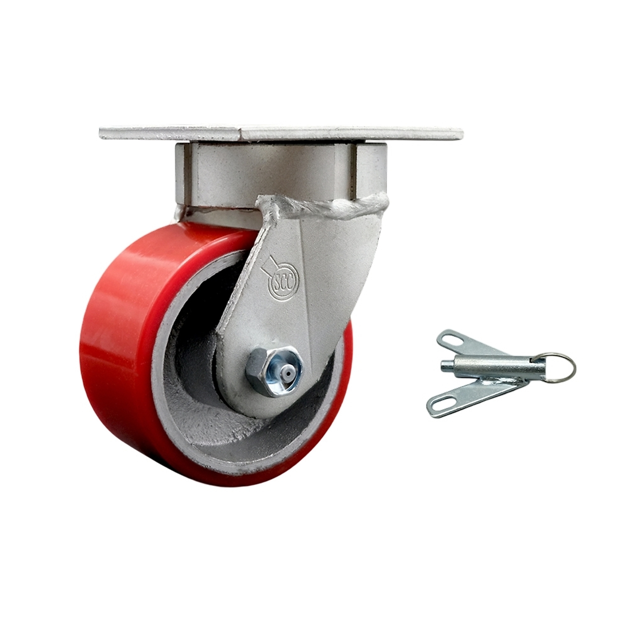 Service Caster, 4Inch x 2Inch Plate Caster, Wheel Diameter 4 in, Caster Type Swivel, Package (qty.) 1, Model SCC-KP30S420-PUR-RS-BSL