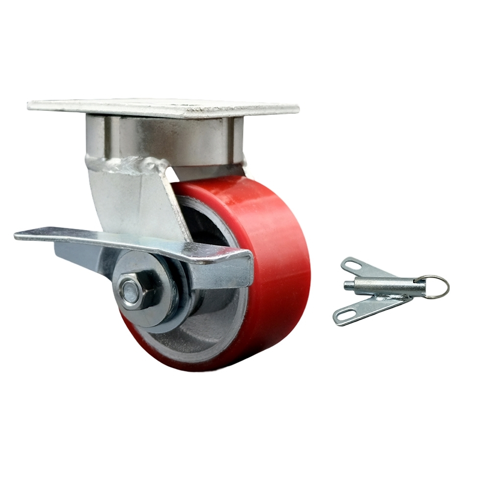 Service Caster, 4Inch x 2Inch Plate Caster, Wheel Diameter 4 in, Caster Type Swivel, Package (qty.) 1, Model SCC-KP30S420-PUR-RS-SLB-BSL