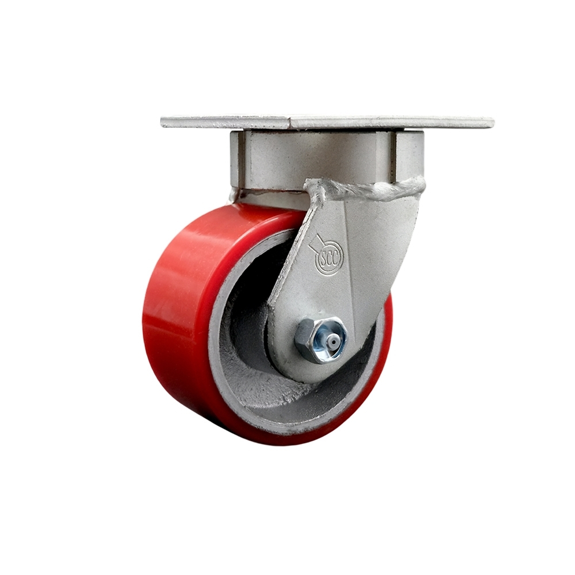 Service Caster, 4Inch x 2Inch Plate Caster, Wheel Diameter 4 in, Caster Type Swivel, Package (qty.) 1, Model SCC-KP30S420-PUR-RS