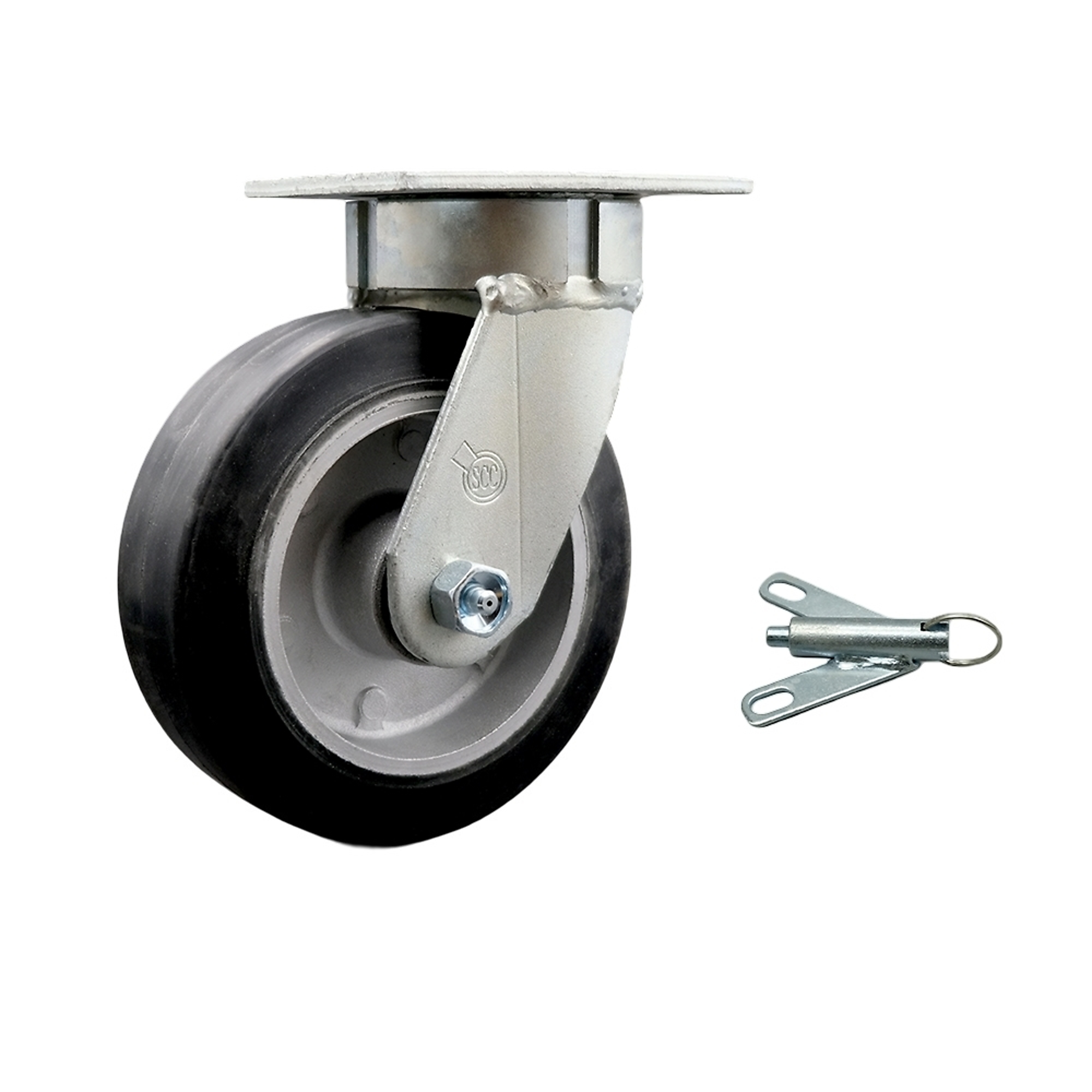 Service Caster, 6Inch x 2Inch Plate Caster, Wheel Diameter 6 in, Caster Type Swivel, Package (qty.) 1, Model SCC-KP30S620-RAR-BSL