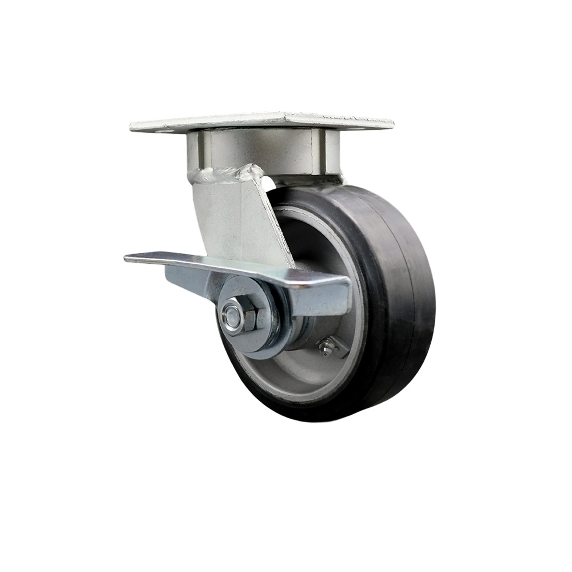 Service Caster, 5Inch x 2Inch Plate Caster, Wheel Diameter 5 in, Caster Type Swivel, Package (qty.) 1, Model SCC-KP30S520-RAR-SLB