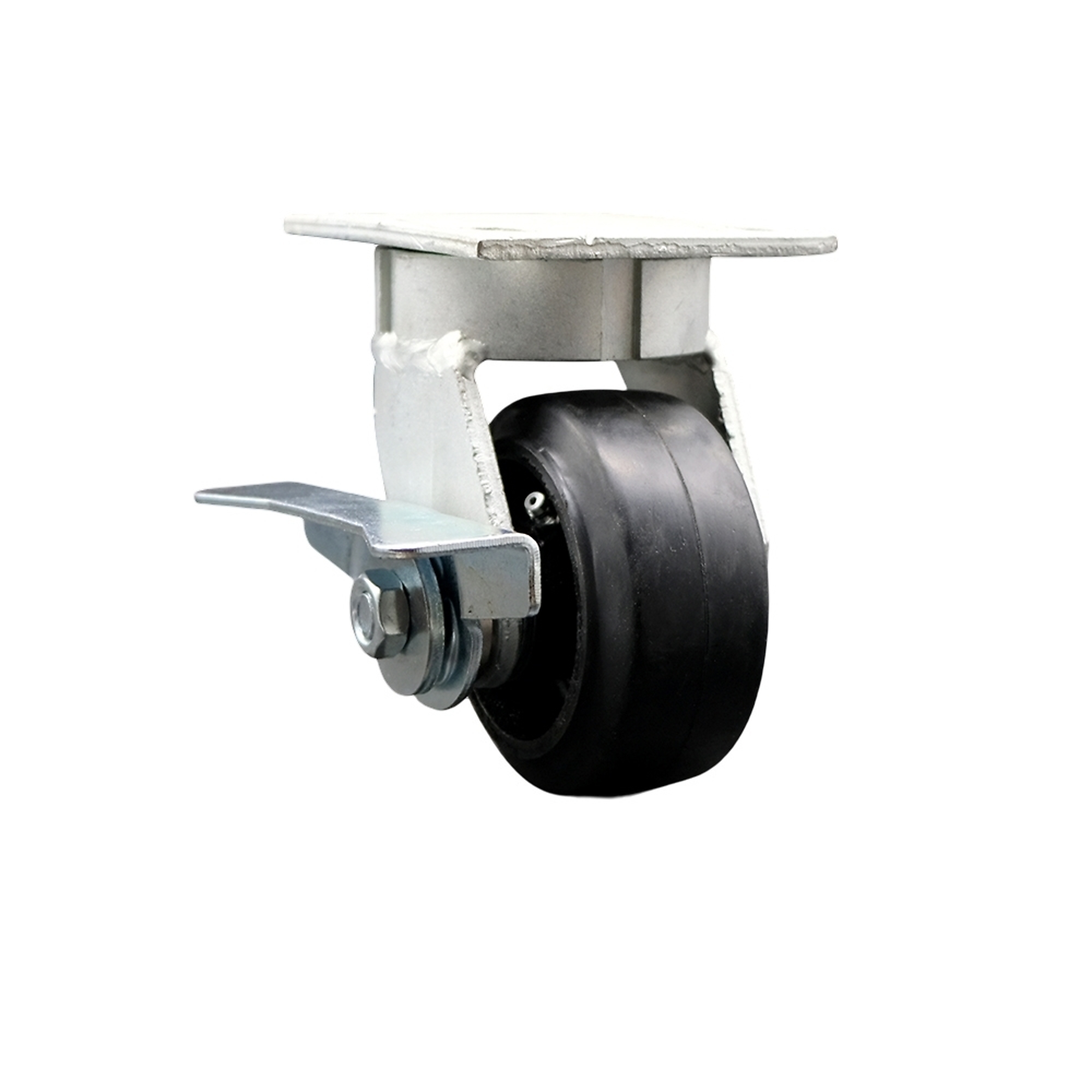 Service Caster, 4Inch x 2Inch Plate Caster, Wheel Diameter 4 in, Caster Type Swivel, Package (qty.) 1, Model SCC-KP30S420-RSR-SLB