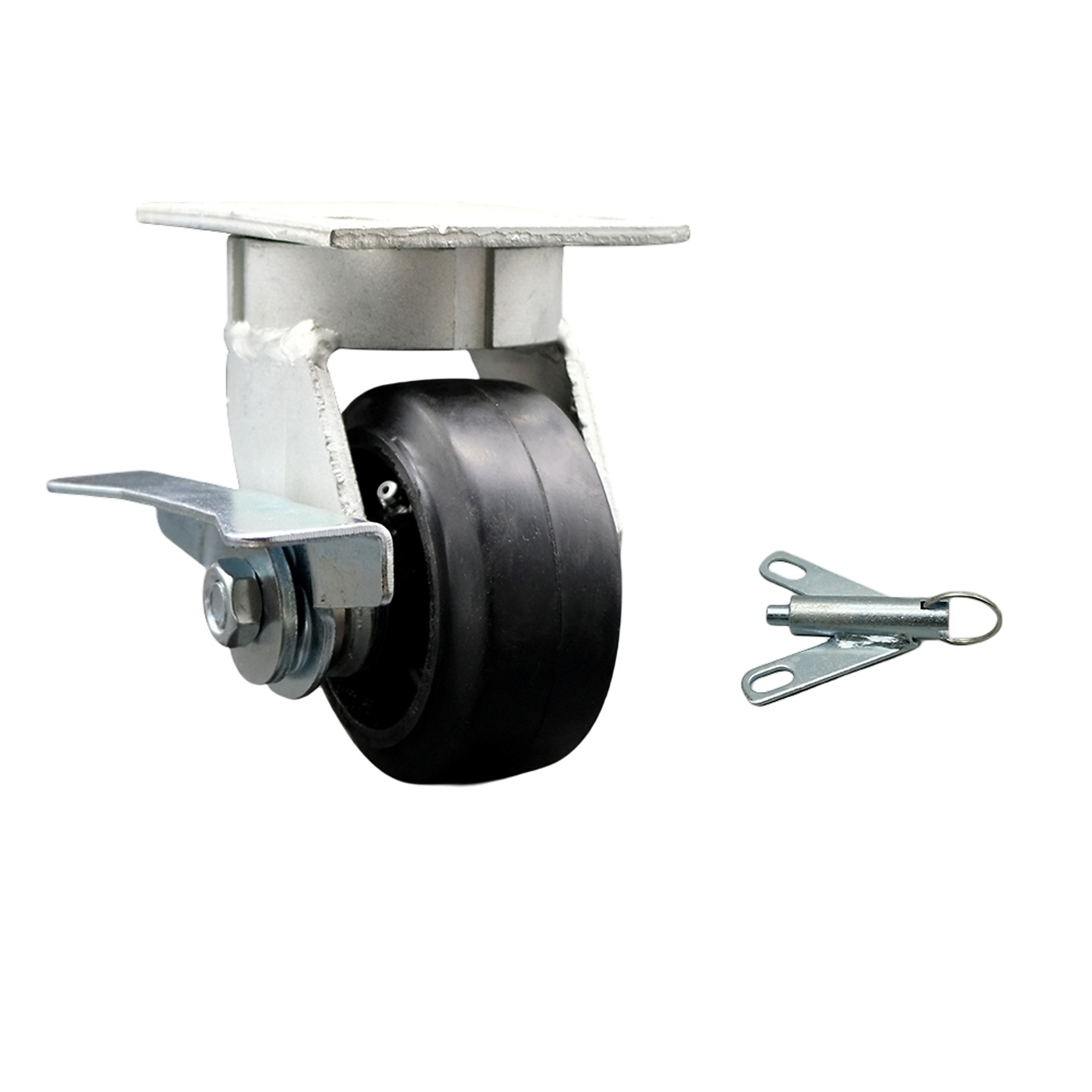 Service Caster, 4Inch x 2Inch Plate Caster, Wheel Diameter 4 in, Caster Type Swivel, Package (qty.) 1, Model SCC-KP30S420-RSR-SLB-BSL