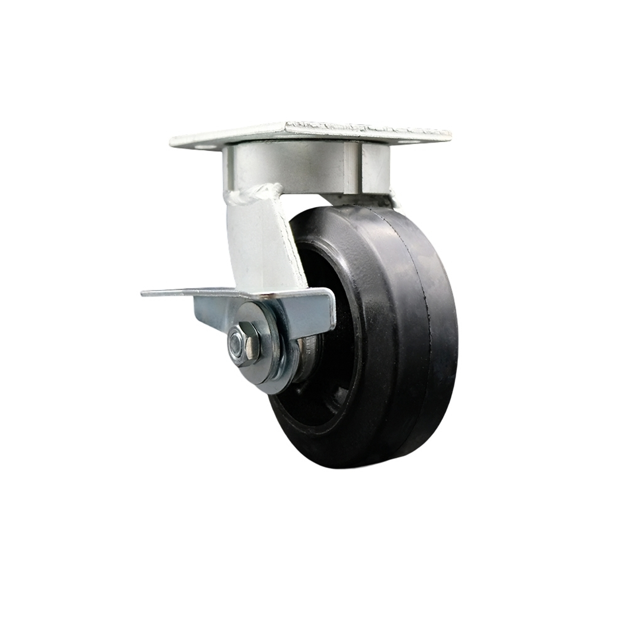 Service Caster, 5Inch x 2Inch Plate Caster, Wheel Diameter 5 in, Caster Type Swivel, Package (qty.) 1, Model SCC-KP30S520-RSR-SLB