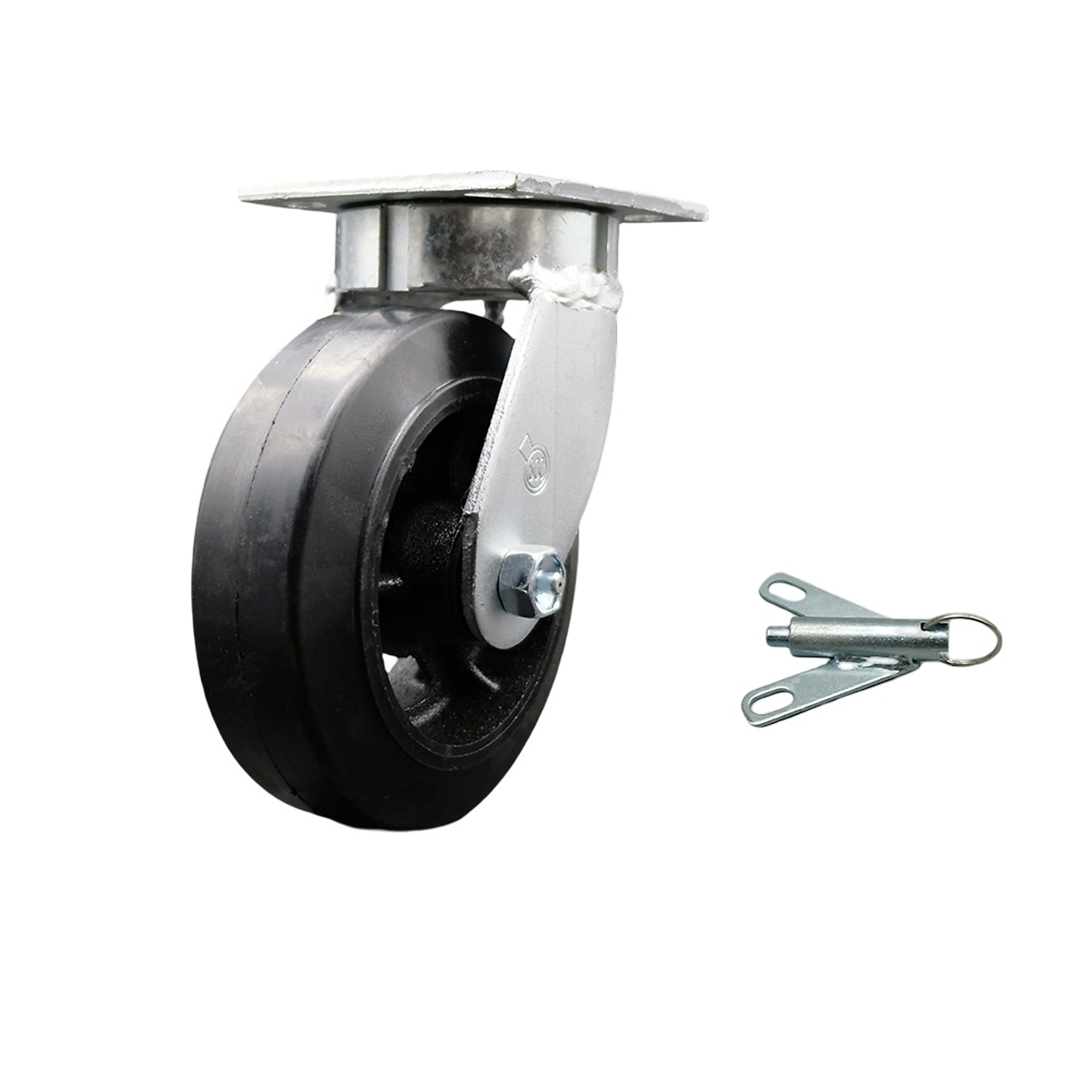 Service Caster, 6Inch x 2Inch Plate Caster, Wheel Diameter 6 in, Caster Type Swivel, Package (qty.) 1, Model SCC-KP30S620-RSR-BSL