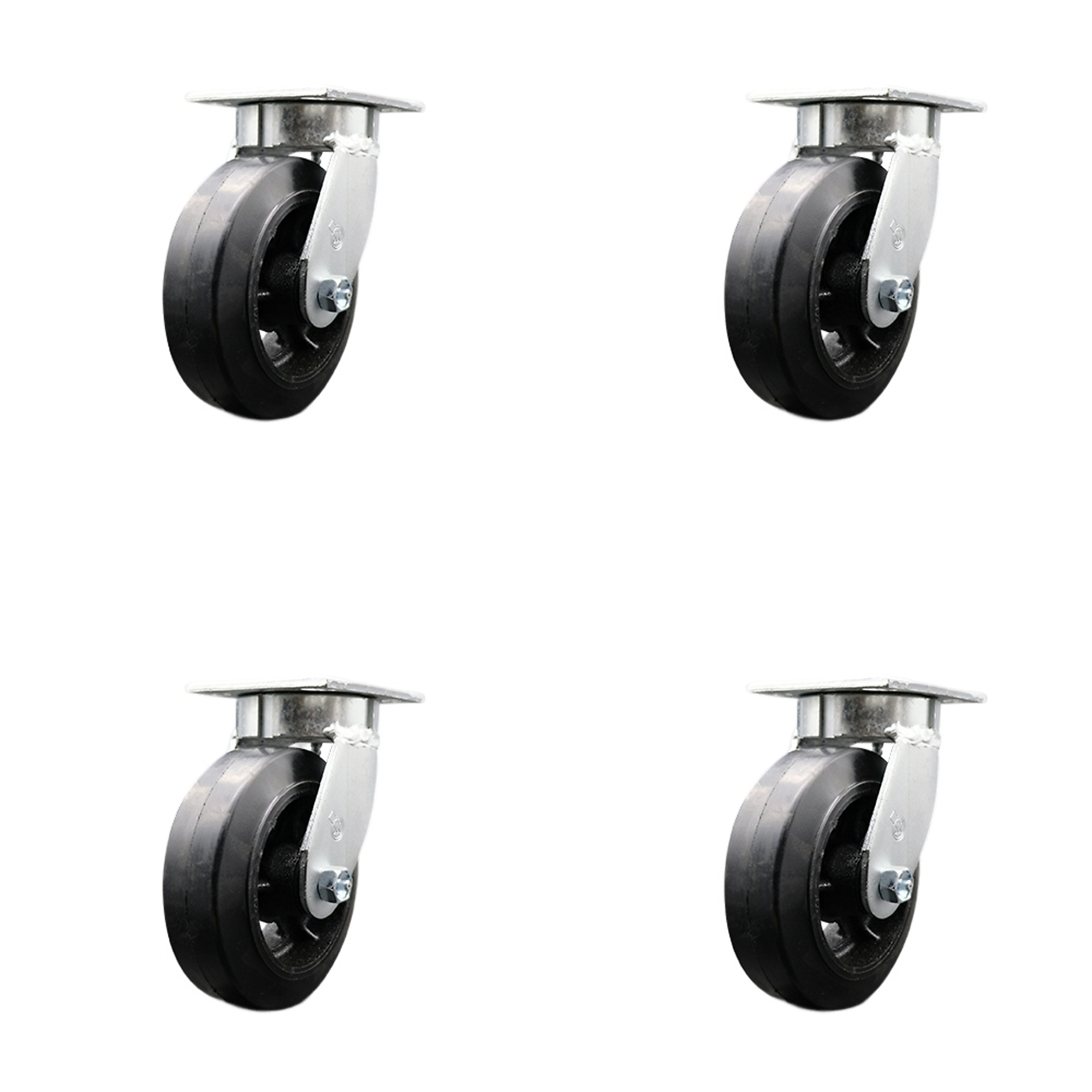 Service Caster, 6Inch x 2Inch Plate Casters, Wheel Diameter 6 in, Caster Type Swivel, Package (qty.) 4, Model SCC-KP30S620-RSR-4