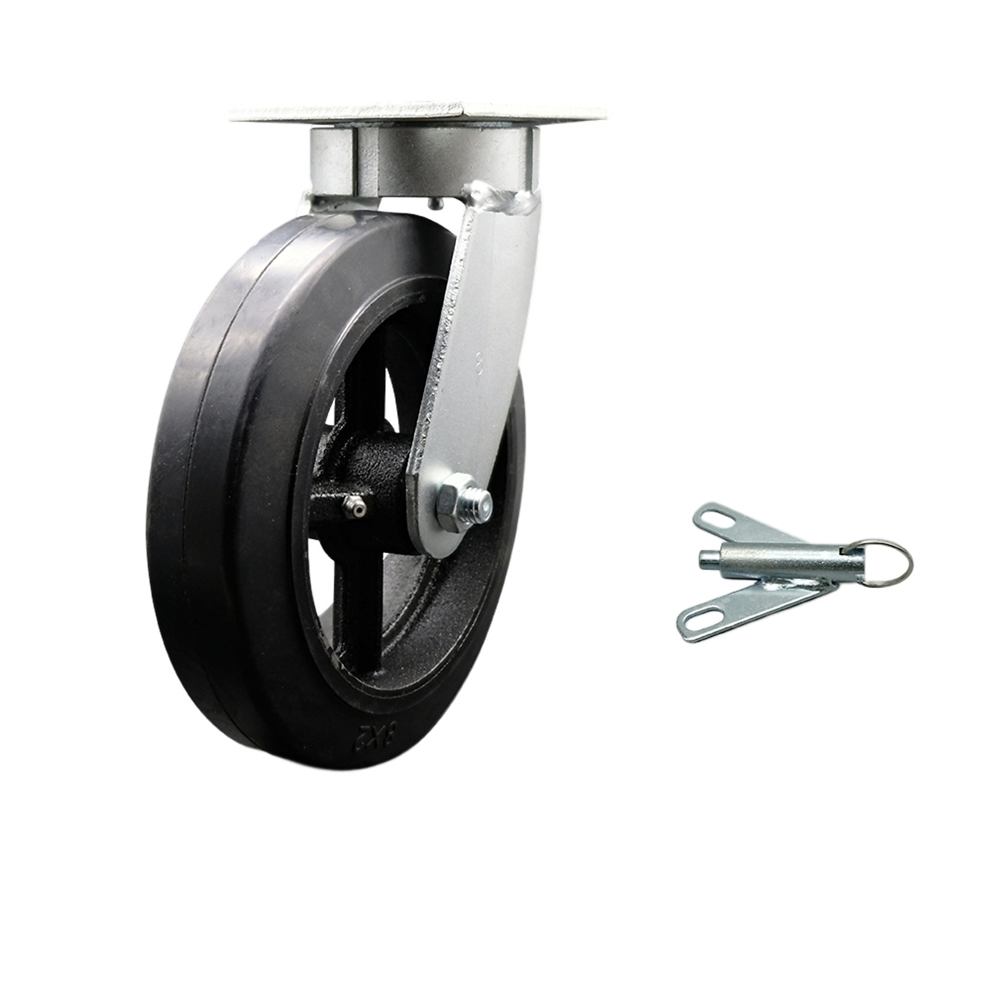 Service Caster, 8Inch x 2Inch Plate Caster, Wheel Diameter 8 in, Caster Type Swivel, Package (qty.) 1, Model SCC-KP30S820-RSR-BSL