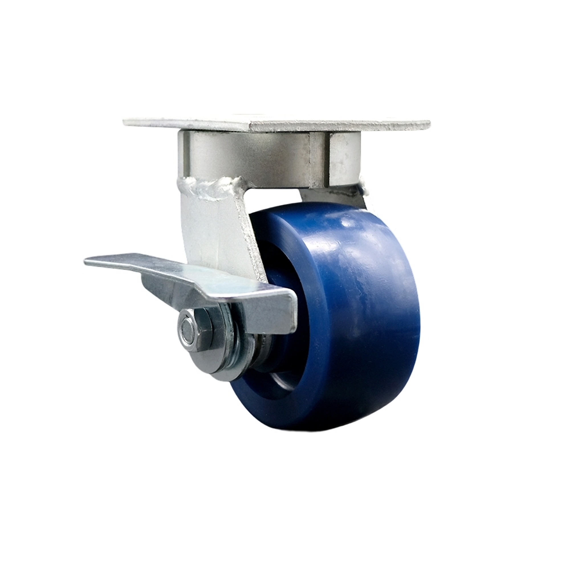 Service Caster, 4Inch x 2Inch Plate Caster, Wheel Diameter 4 in, Caster Type Swivel, Package (qty.) 1, Model SCC-KP30S420-SPUR-SLB