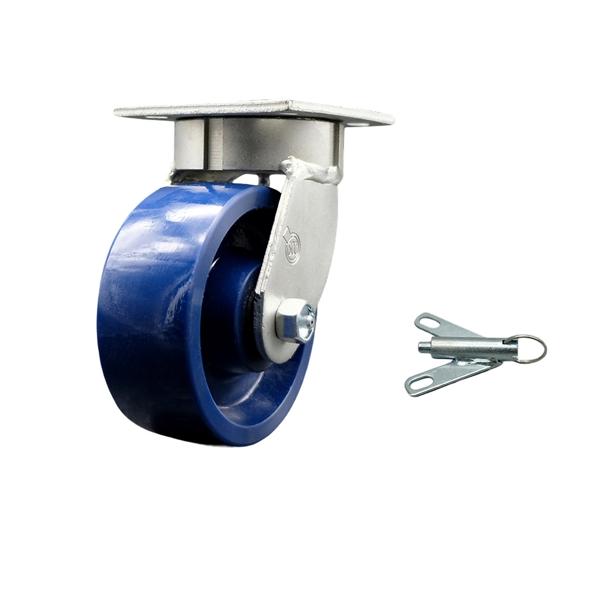 Service Caster, 5Inch x 2Inch Plate Caster, Wheel Diameter 5 in, Caster Type Swivel, Package (qty.) 1, Model SCC-KP30S520-SPUR-BSL