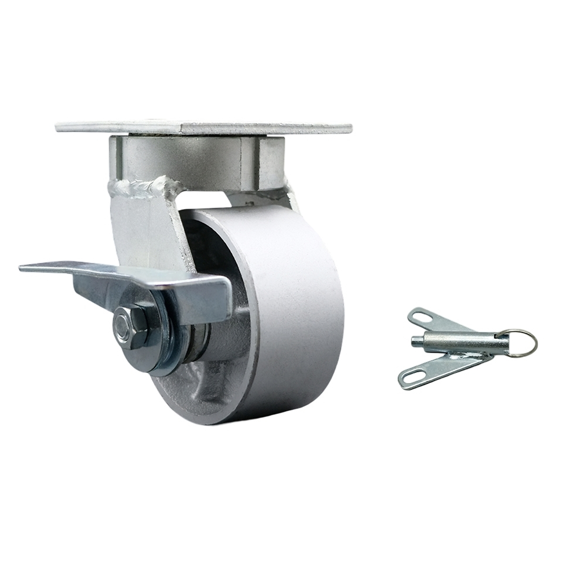 Service Caster, 4Inch x 2Inch Plate Caster, Wheel Diameter 4 in, Caster Type Swivel, Package (qty.) 1, Model SCC-KP30S420-SSR-SLB-BSL