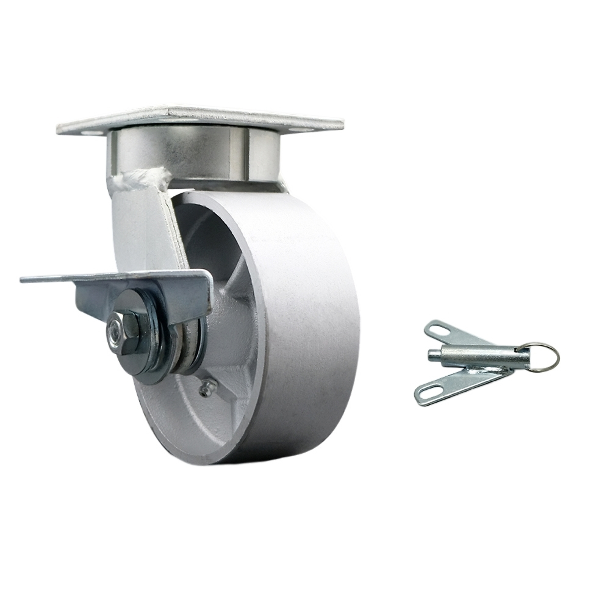 Service Caster, 5Inch x 2Inch Plate Caster, Wheel Diameter 5 in, Caster Type Swivel, Package (qty.) 1, Model SCC-KP30S520-SSR-SLB-BSL