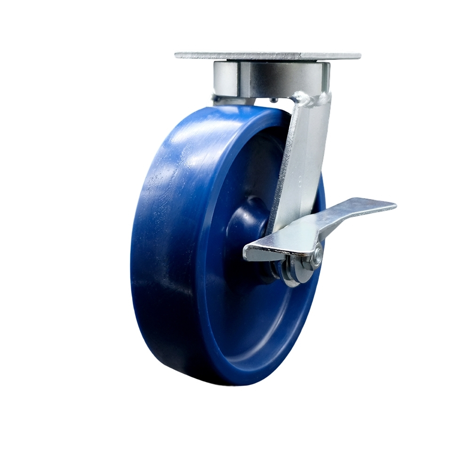 Service Caster, 8Inch x 2Inch Plate Caster, Wheel Diameter 8 in, Caster Type Swivel, Package (qty.) 1, Model SCC-KP30S820-SPUR-SLB