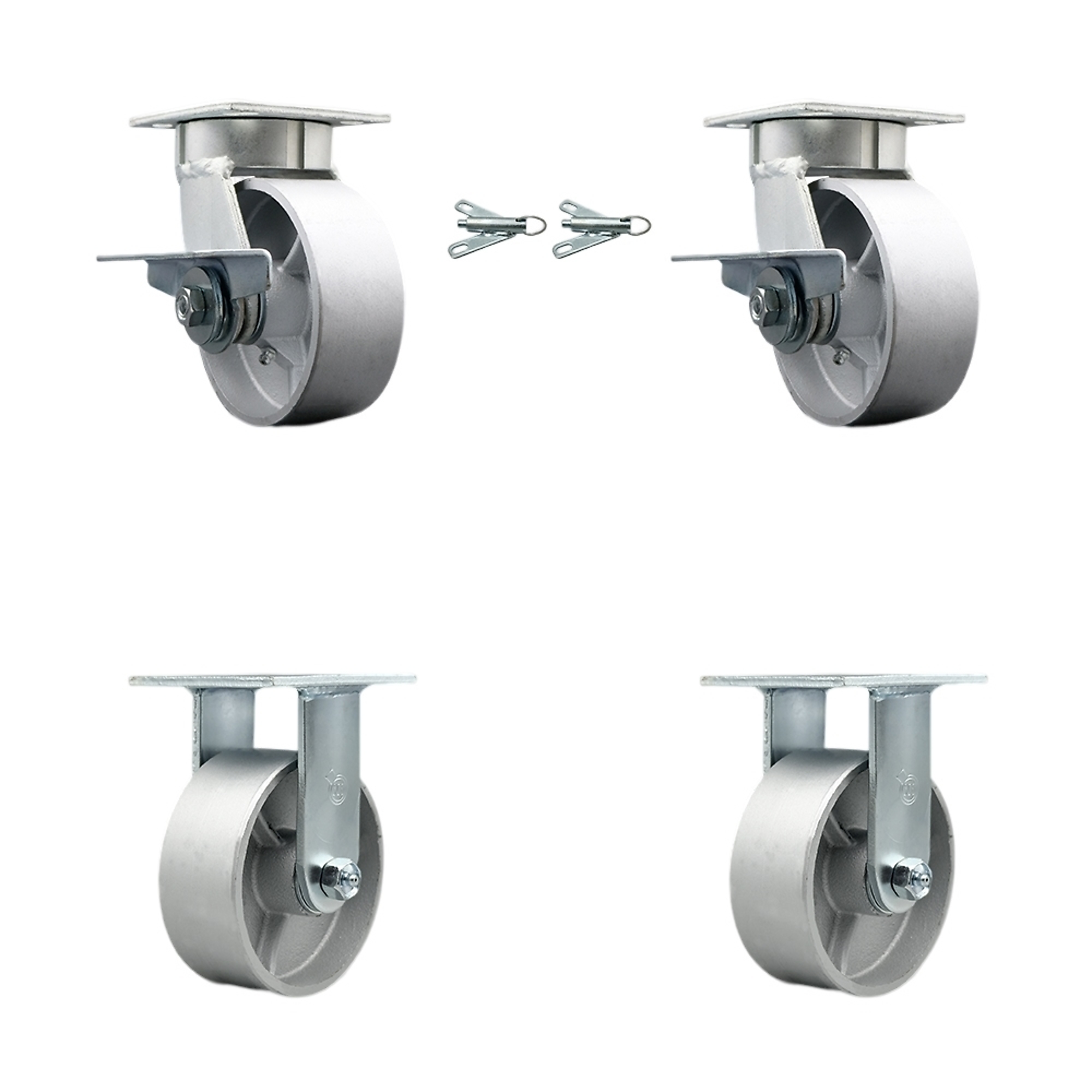 Service Caster, 5Inch x 2Inch Plate Casters, Wheel Diameter 5 in, Caster Type Swivel, Package (qty.) 4, Model SCC-KP30S520-SSR-SLB-BSL-2-R-2