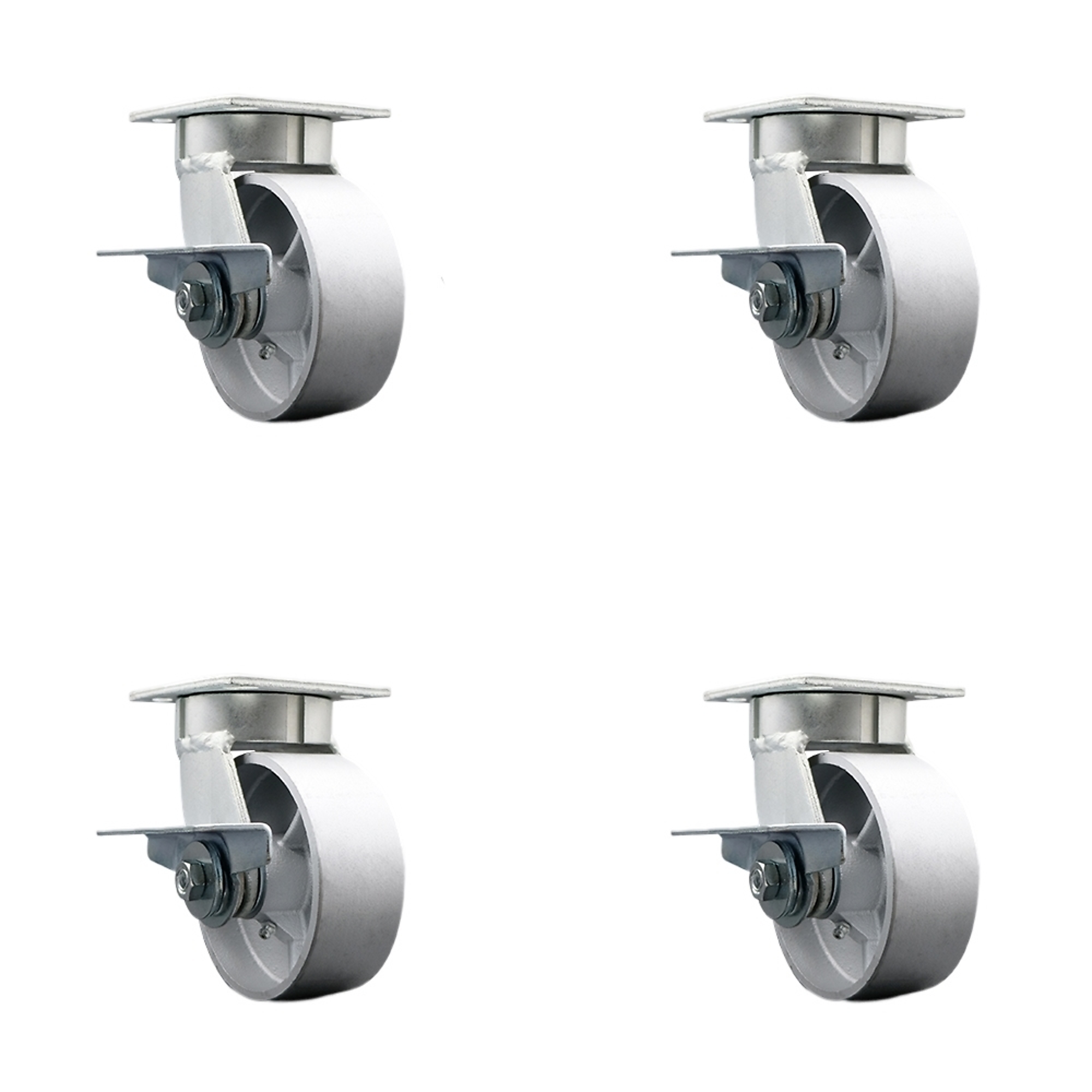 Service Caster, 5Inch x 2Inch Plate Casters, Wheel Diameter 5 in, Caster Type Swivel, Package (qty.) 4, Model SCC-KP30S520-SSR-SLB-BSL-4