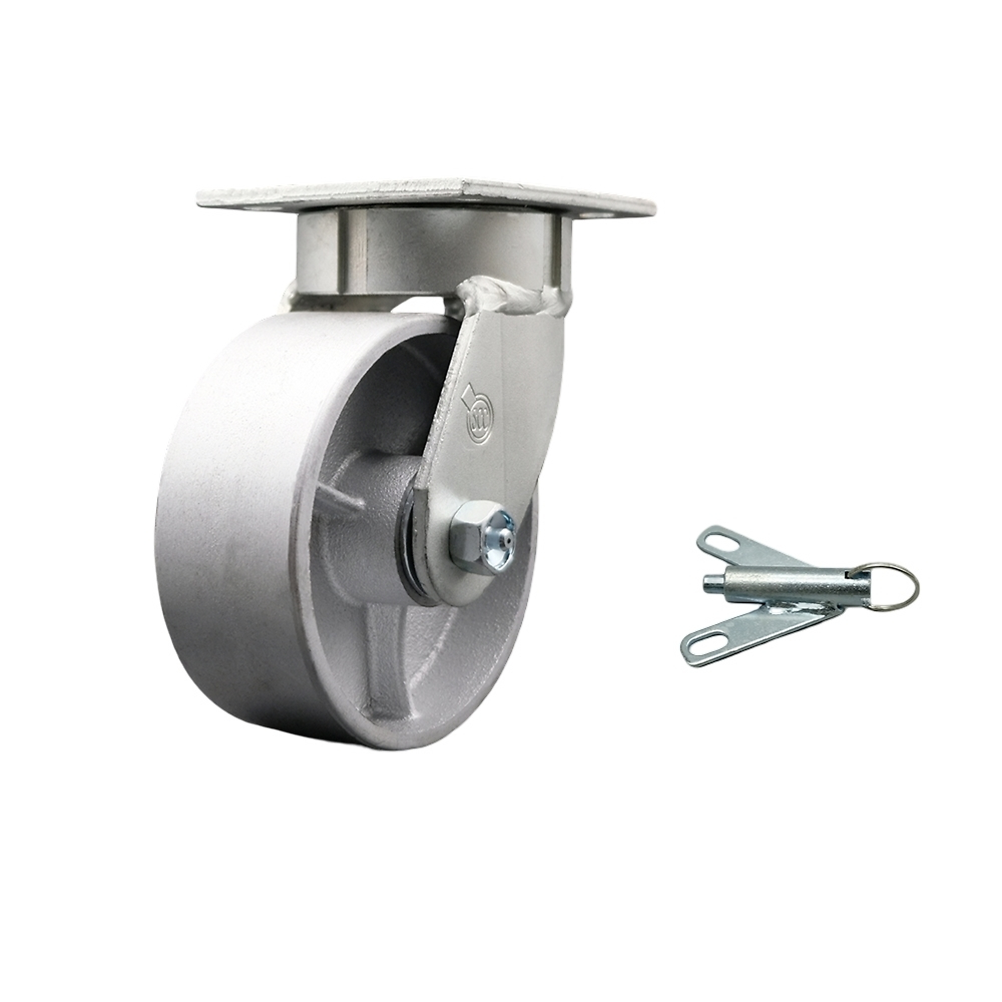 Service Caster, 5Inch x 2Inch Plate Caster, Wheel Diameter 5 in, Caster Type Swivel, Package (qty.) 1, Model SCC-KP30S520-SSR-BSL