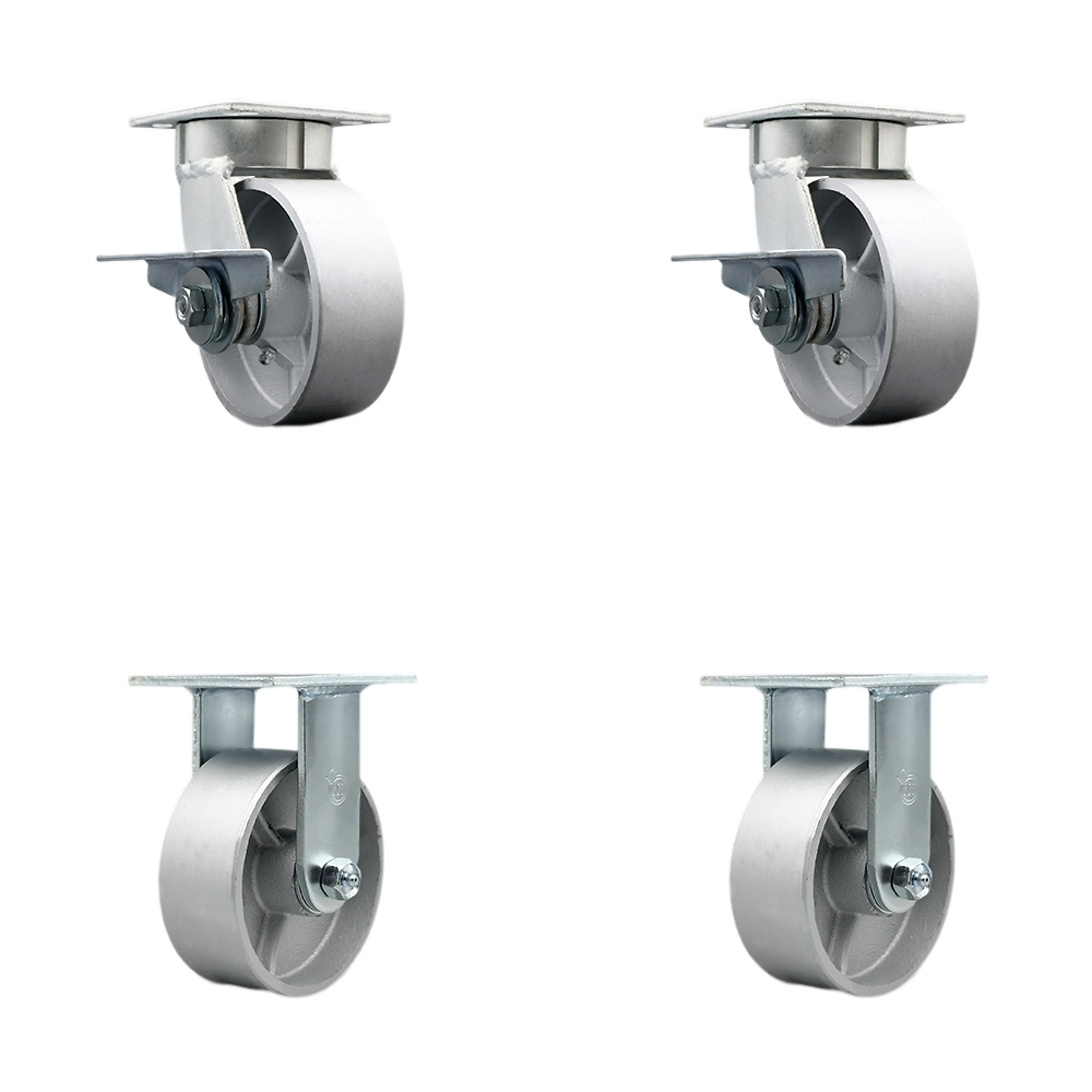 Service Caster, 5Inch x 2Inch Plate Casters, Wheel Diameter 5 in, Caster Type Swivel, Package (qty.) 4, Model SCC-KP30S520-SSR-SLB-2-R-2