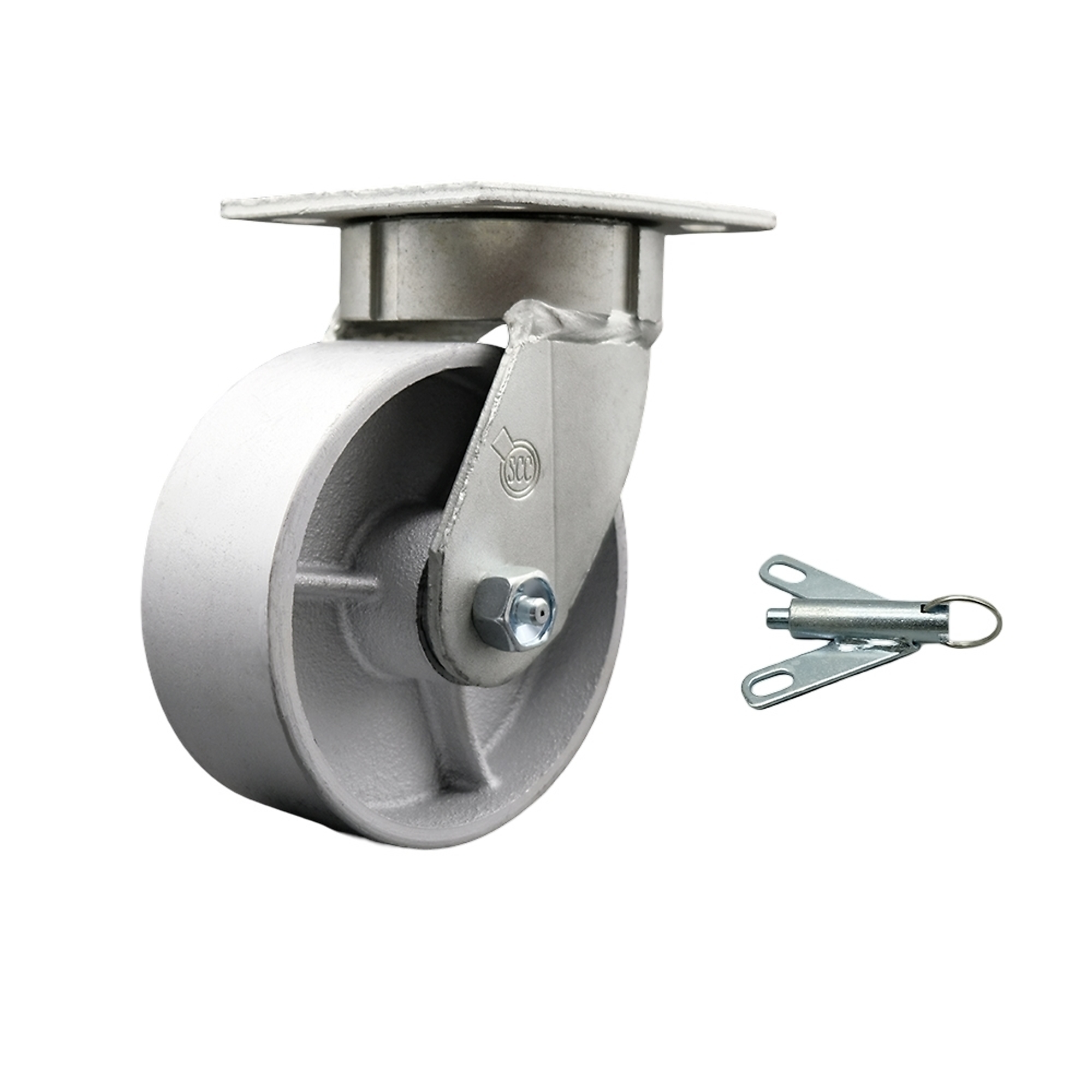 Service Caster, 6Inch x 2Inch Plate Caster, Wheel Diameter 6 in, Caster Type Swivel, Package (qty.) 1, Model SCC-KP30S620-SSR-BSL