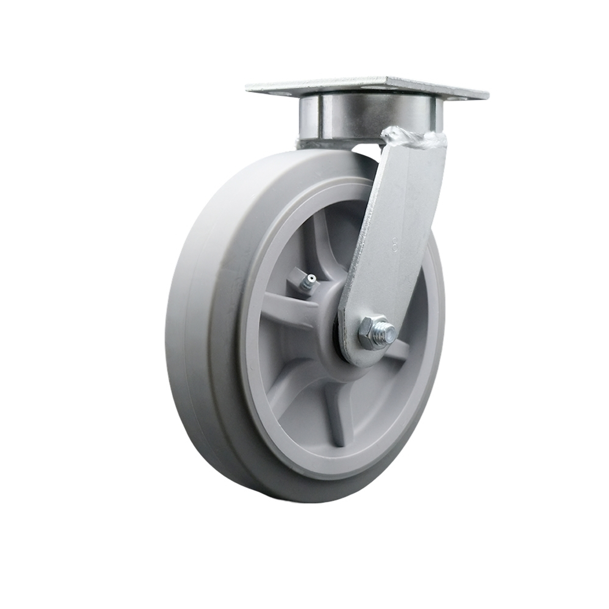 Service Caster, 8Inch x 2Inch Plate Caster, Wheel Diameter 8 in, Caster Type Swivel, Package (qty.) 1, Model SCC-KP30S820-TPRRF