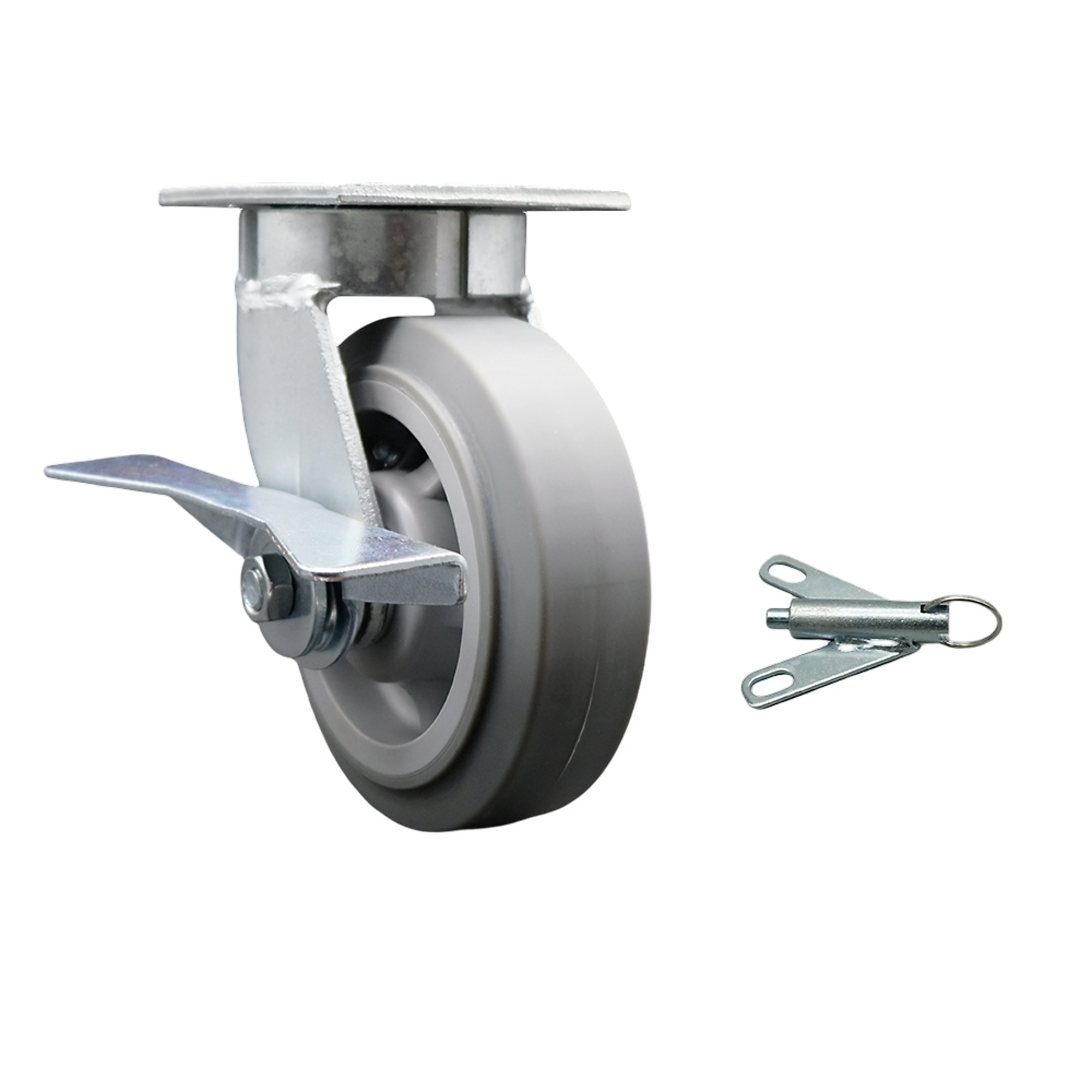 Service Caster, 6Inch x 2Inch Plate Caster, Wheel Diameter 6 in, Caster Type Swivel, Package (qty.) 1, Model SCC-KP30S620-TPRRF-SLB-BSL