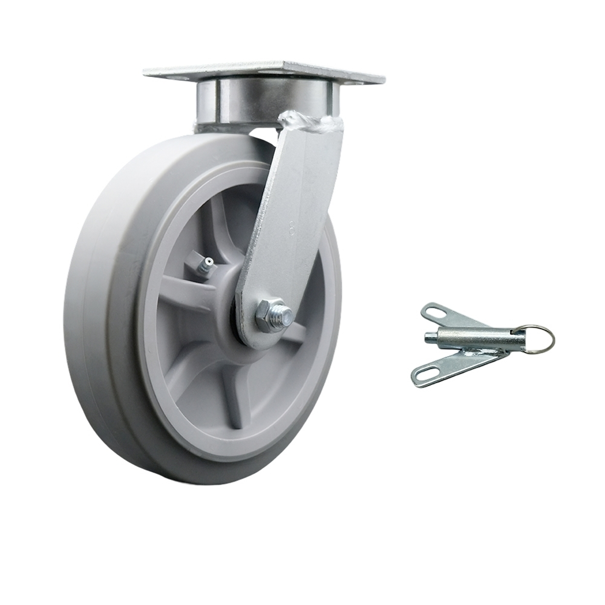 Service Caster, 8Inch x 2Inch Plate Caster, Wheel Diameter 8 in, Caster Type Swivel, Package (qty.) 1, Model SCC-KP30S820-TPRRF-BSL