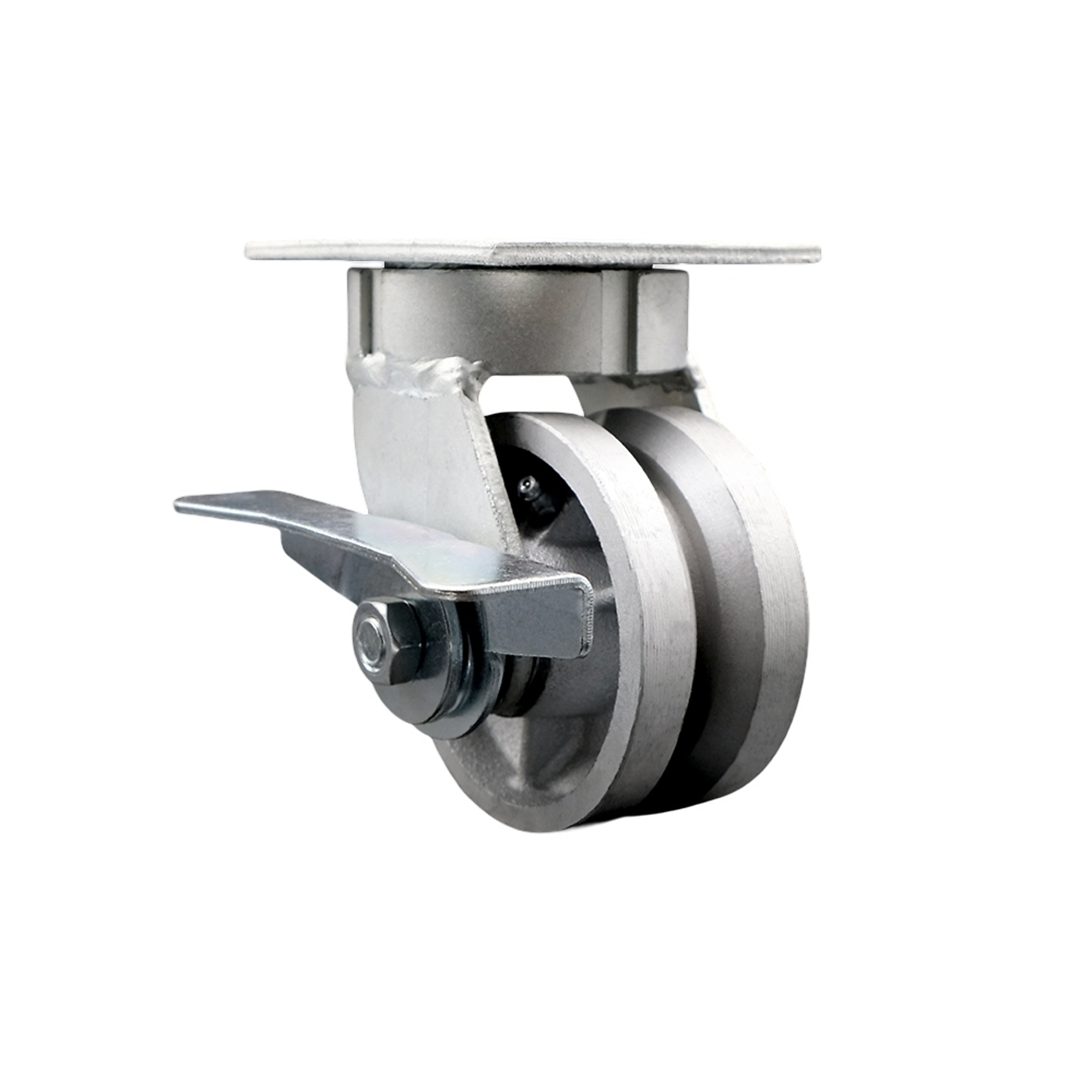 Service Caster, 4Inch x 2Inch Plate Caster, Wheel Diameter 4 in, Caster Type Swivel, Package (qty.) 1, Model SCC-KP30S420-VGR-SLB