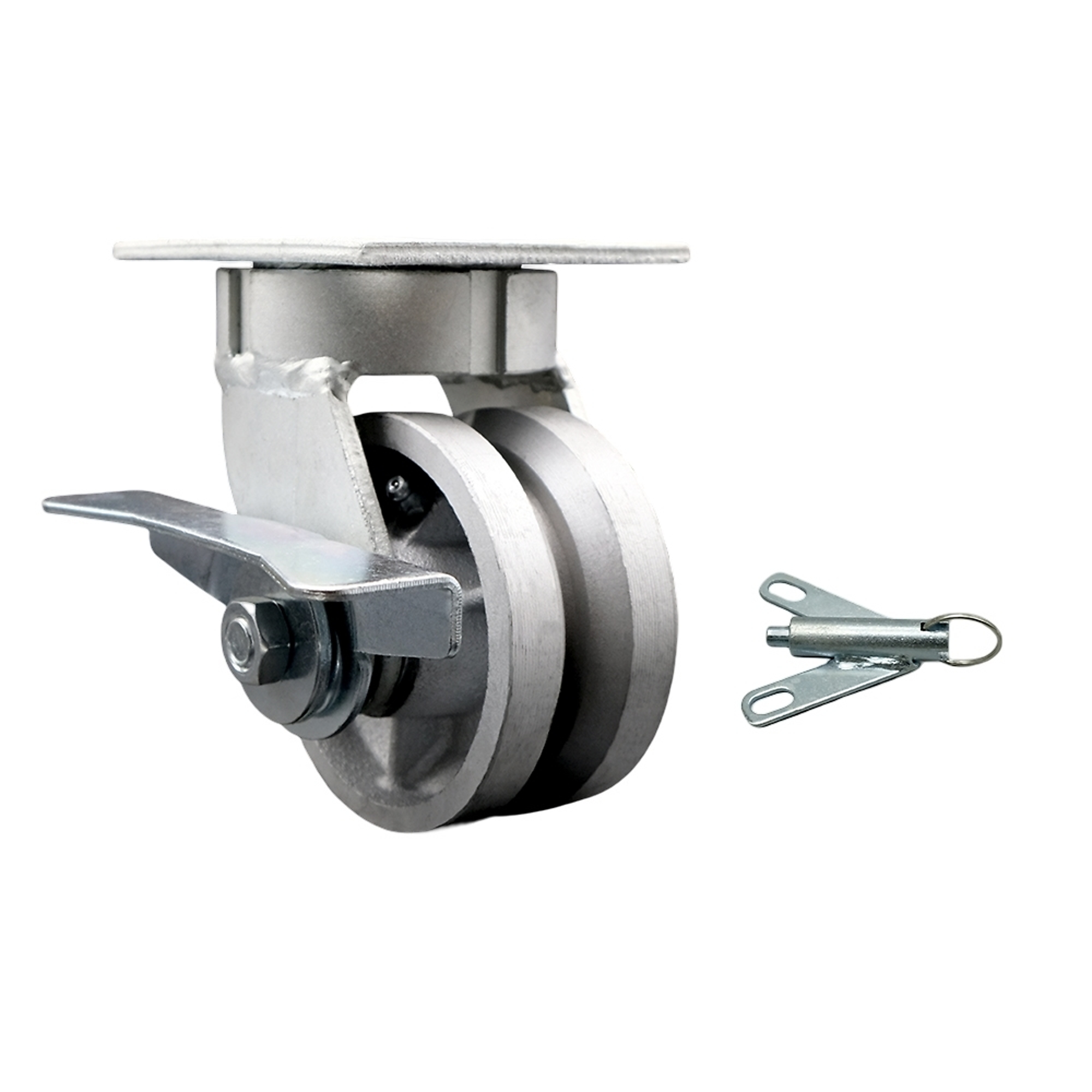 Service Caster, 4Inch x 2Inch Plate Caster, Wheel Diameter 4 in, Caster Type Swivel, Package (qty.) 1, Model SCC-KP30S420-VGR-SLB-BSL