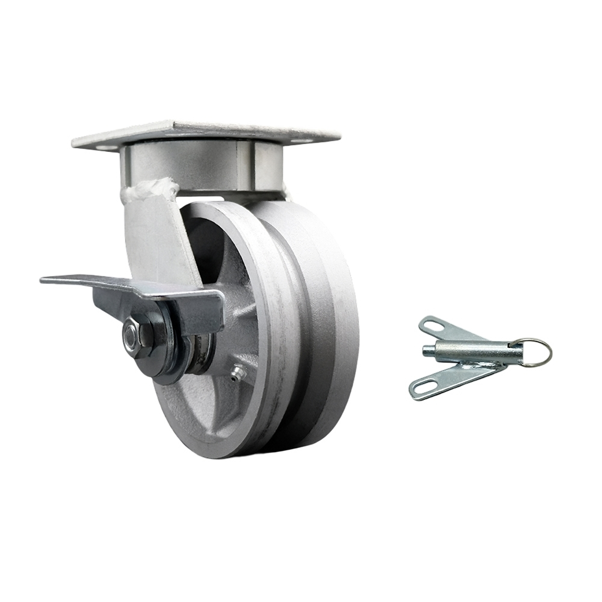 Service Caster, 5Inch x 2Inch Plate Caster, Wheel Diameter 5 in, Caster Type Swivel, Package (qty.) 1, Model SCC-KP30S520-VGR-SLB-BSL