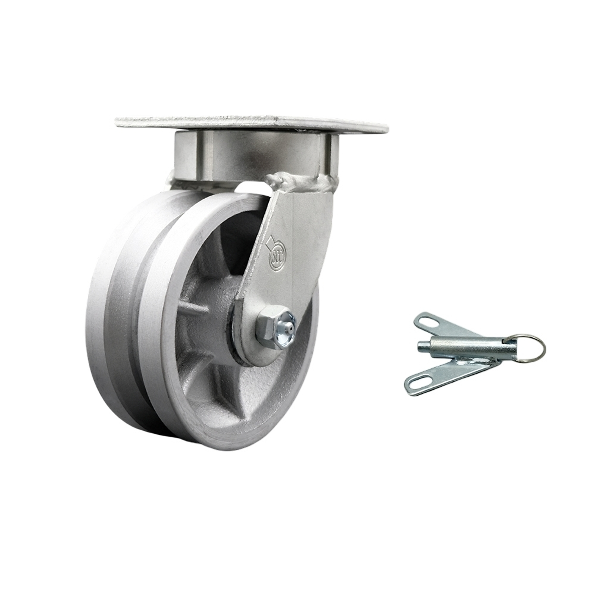 Service Caster, 5Inch x 2Inch Plate Caster, Wheel Diameter 5 in, Caster Type Swivel, Package (qty.) 1, Model SCC-KP30S520-VGR-BSL