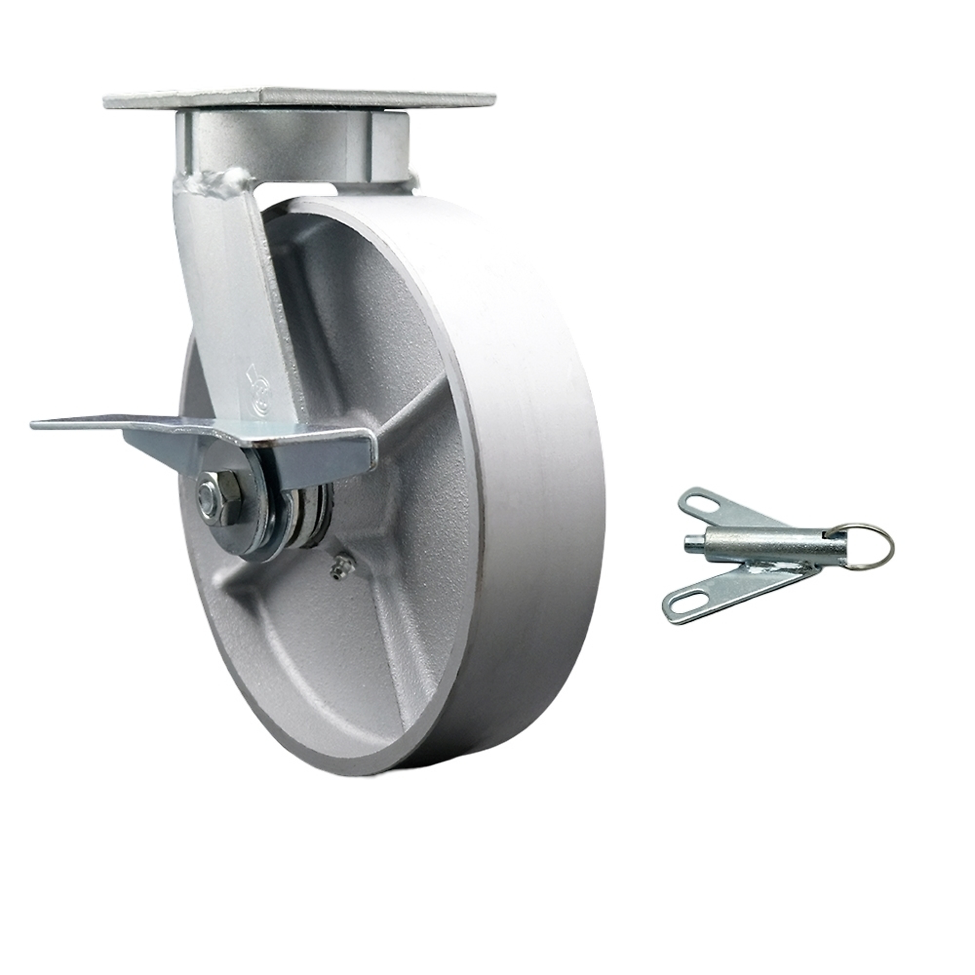 Service Caster, 8Inch x 2Inch Plate Caster, Wheel Diameter 8 in, Caster Type Swivel, Package (qty.) 1, Model SCC-KP30S820-SSR-SLB-BSL