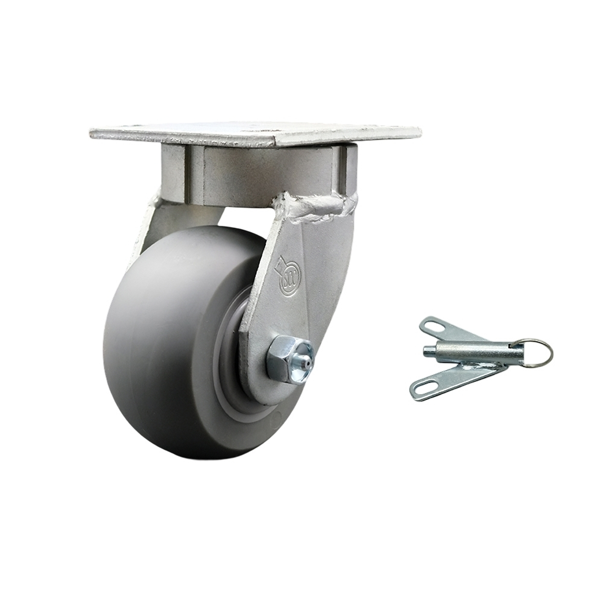 Service Caster, 4Inch x 2Inch Plate Caster, Wheel Diameter 4 in, Caster Type Swivel, Package (qty.) 1, Model SCC-KP30S420-TPRRD-BSL