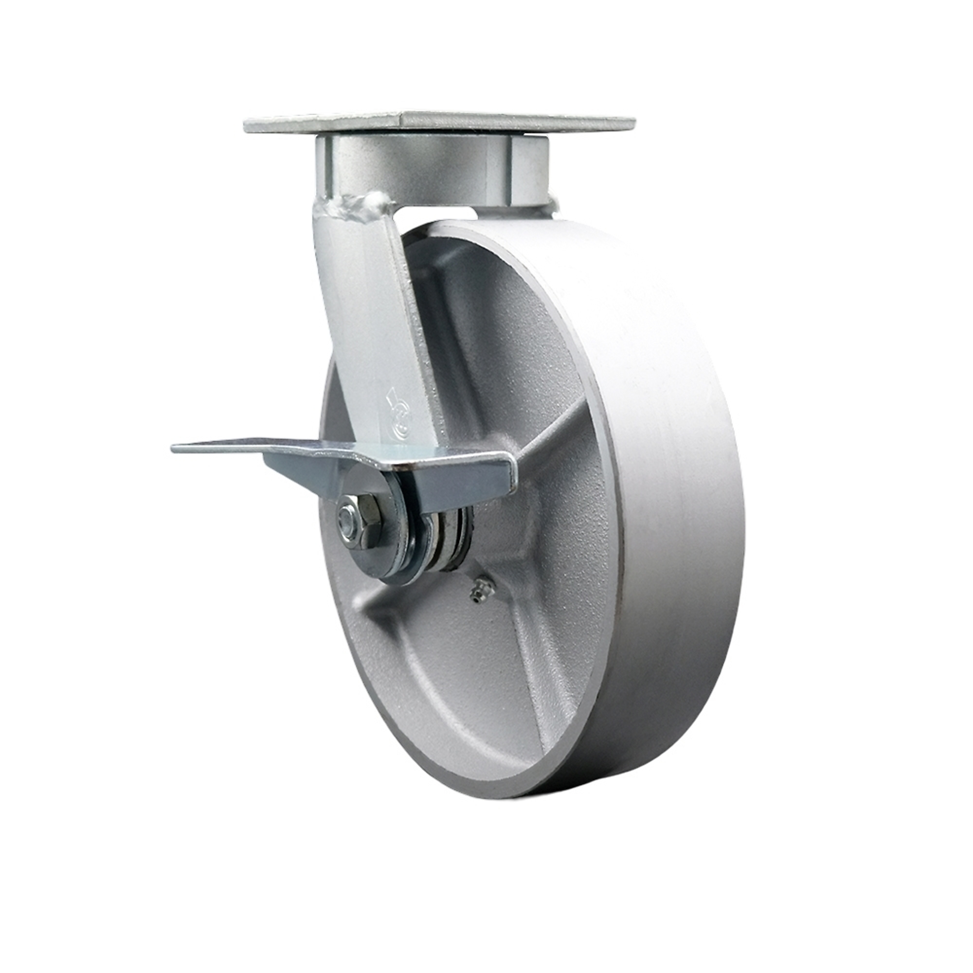 Service Caster, 8Inch x 2Inch Plate Caster, Wheel Diameter 8 in, Caster Type Swivel, Package (qty.) 1, Model SCC-KP30S820-SSR-SLB