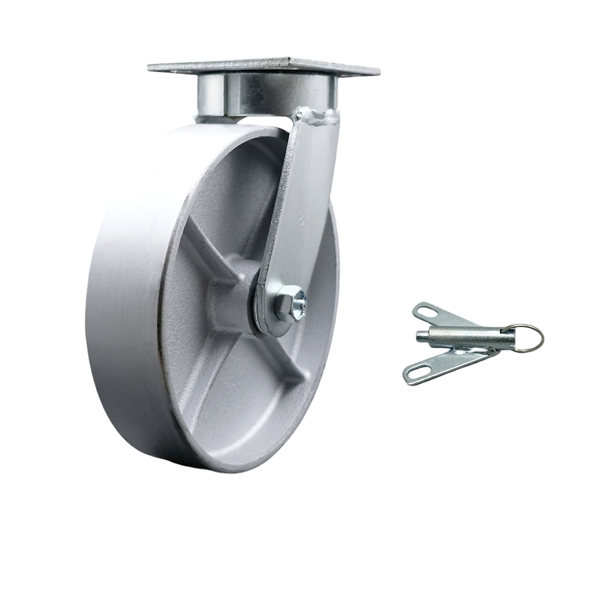 Service Caster, 8Inch x 2Inch Plate Caster, Wheel Diameter 8 in, Caster Type Swivel, Package (qty.) 1, Model SCC-KP30S820-SSR-BSL