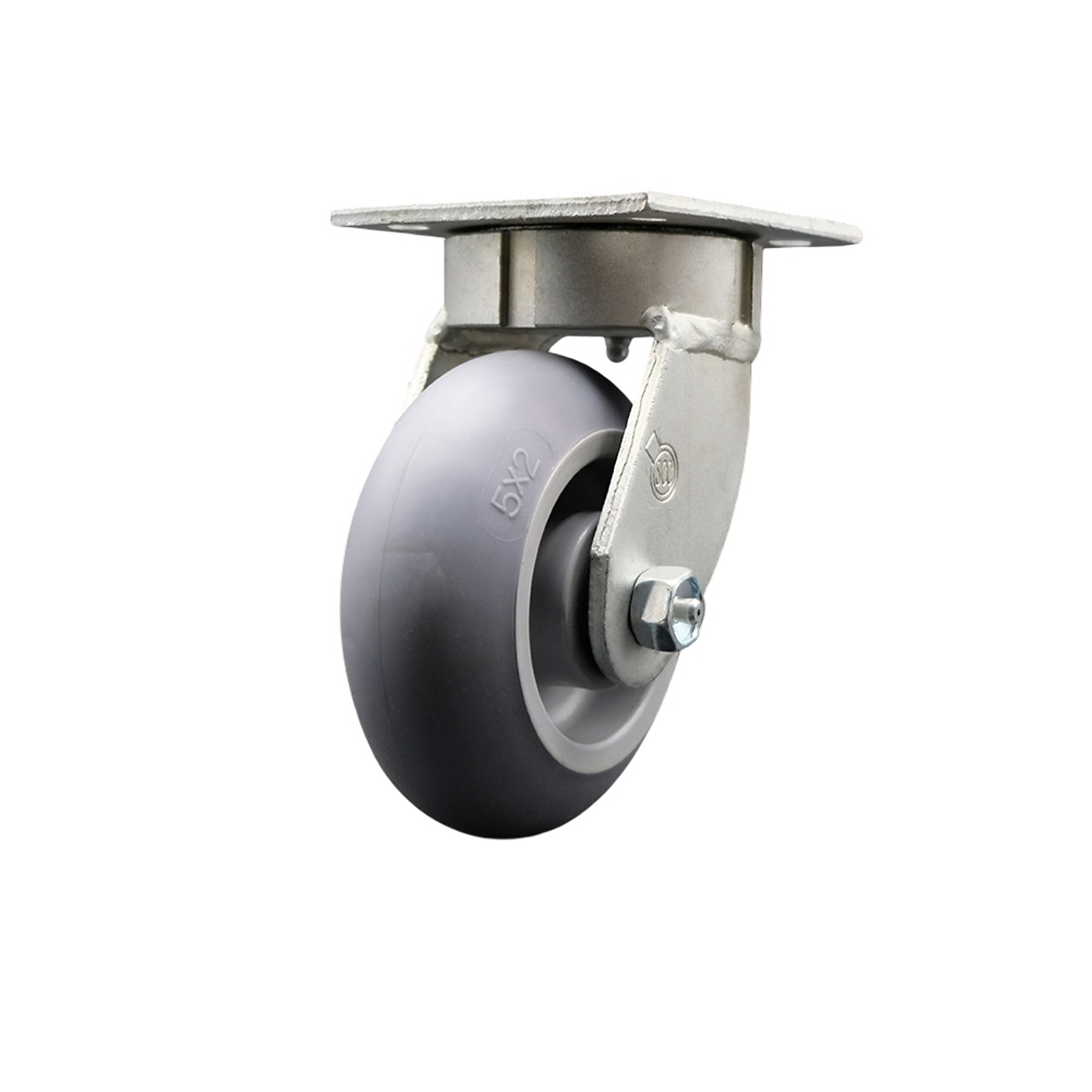 Service Caster, 5Inch x 2Inch Plate Caster, Wheel Diameter 5 in, Caster Type Swivel, Package (qty.) 1, Model SCC-KP30S520-TPRRD