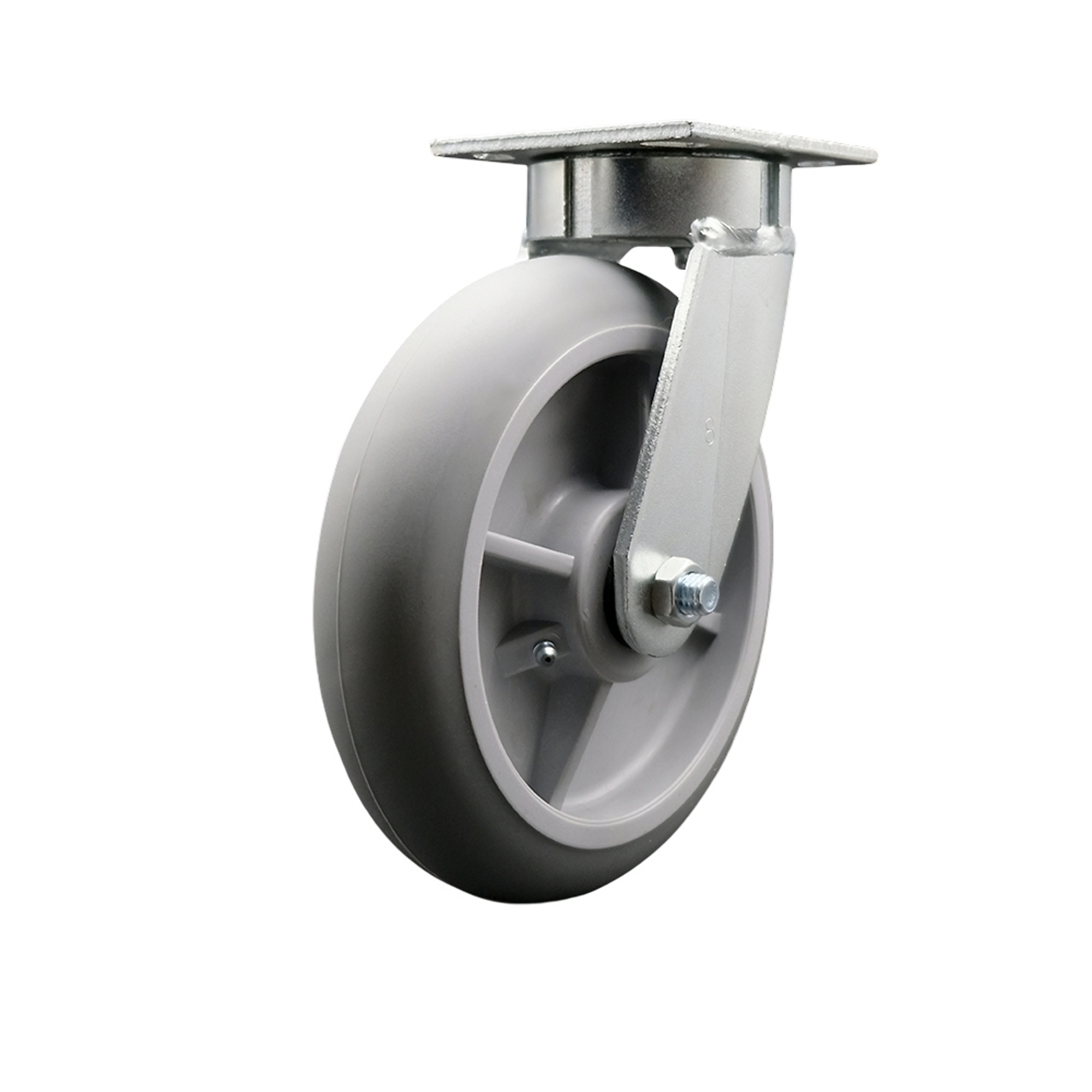 Service Caster, 8Inch x 2Inch Plate Caster, Wheel Diameter 8 in, Caster Type Swivel, Package (qty.) 1, Model SCC-KP30S820-TPRRD