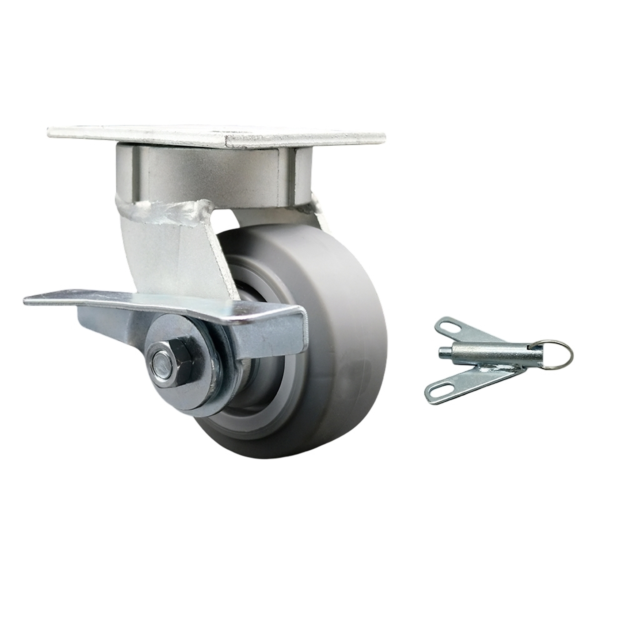 Service Caster, 4Inch x 2Inch Plate Caster, Wheel Diameter 4 in, Caster Type Swivel, Package (qty.) 1, Model SCC-KP30S420-TPRRF-SLB-BSL