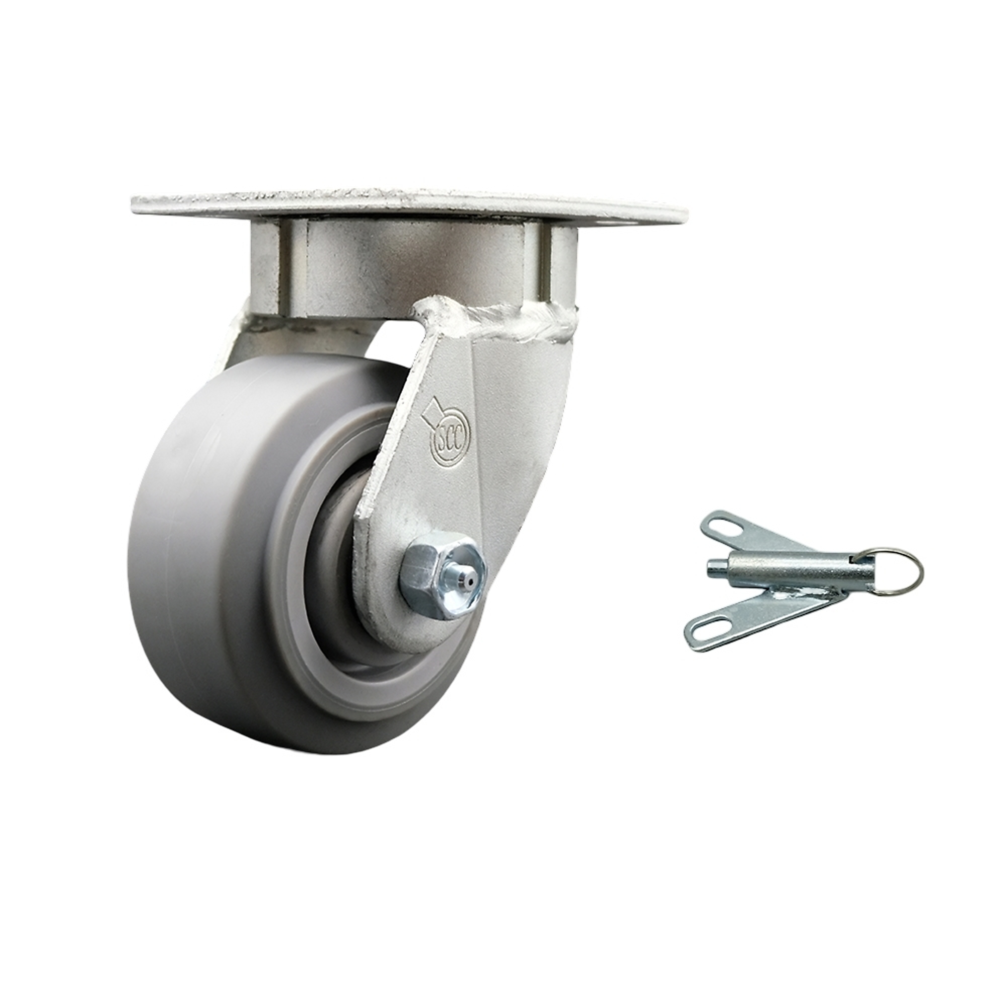 Service Caster, 4Inch x 2Inch Plate Caster, Wheel Diameter 4 in, Caster Type Swivel, Package (qty.) 1, Model SCC-KP30S420-TPRRF-BSL