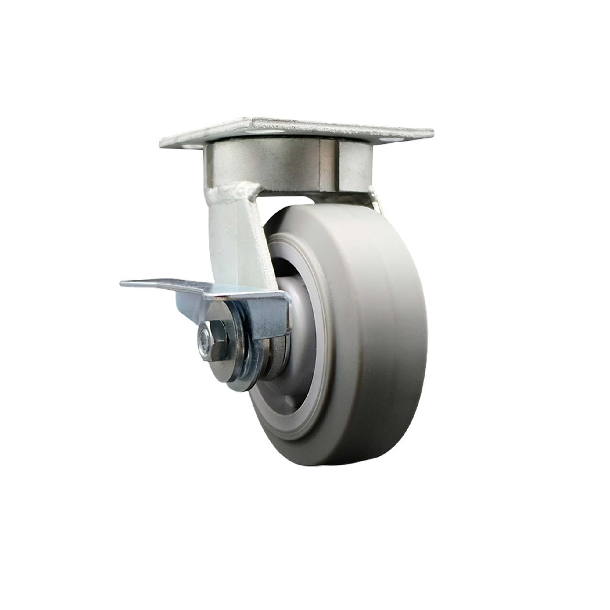 Service Caster, 5Inch x 2Inch Plate Caster, Wheel Diameter 5 in, Caster Type Swivel, Package (qty.) 1, Model SCC-KP30S520-TPRRF-SLB