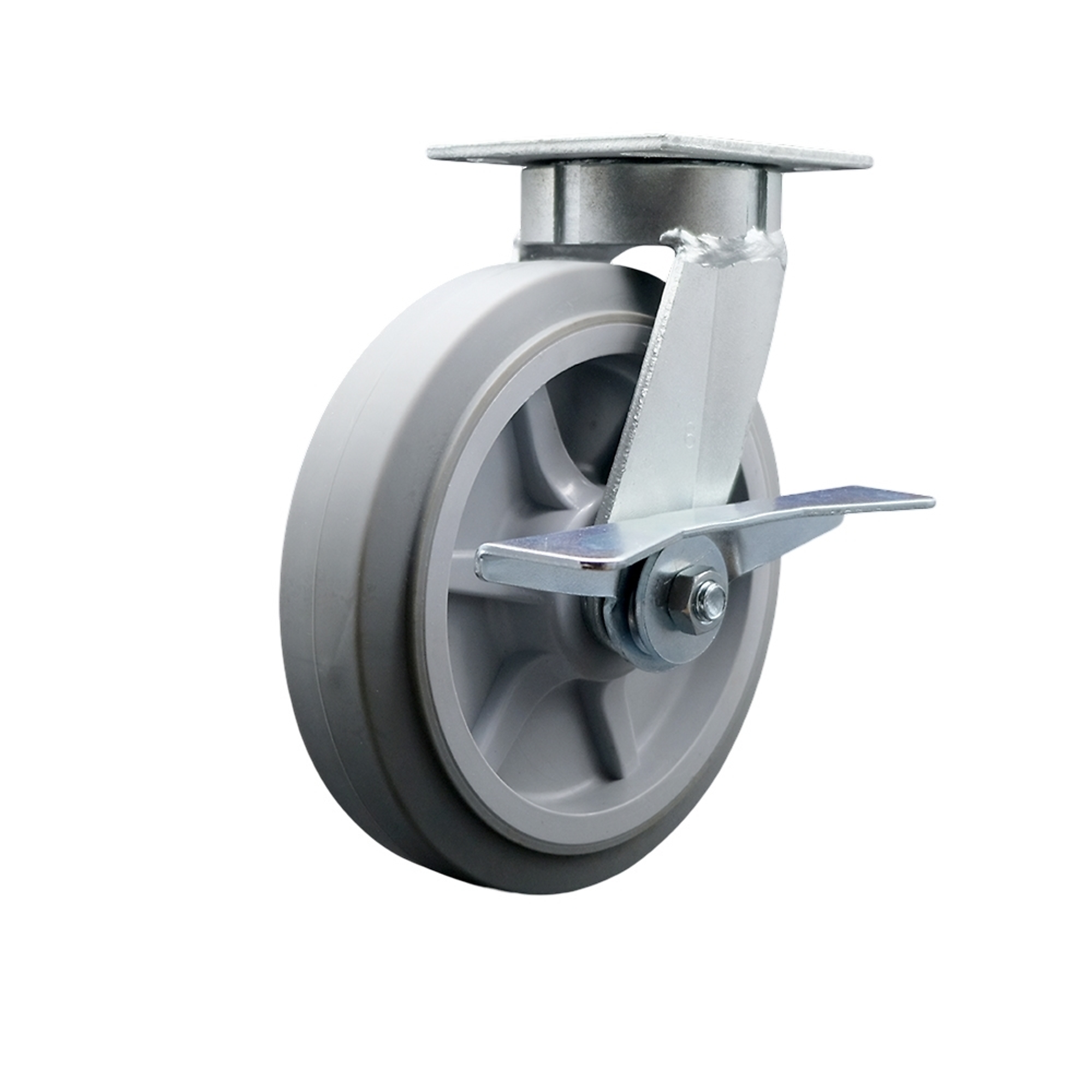 Service Caster, 8Inch x 2Inch Plate Caster, Wheel Diameter 8 in, Caster Type Swivel, Package (qty.) 1, Model SCC-KP30S820-TPRRF-SLB