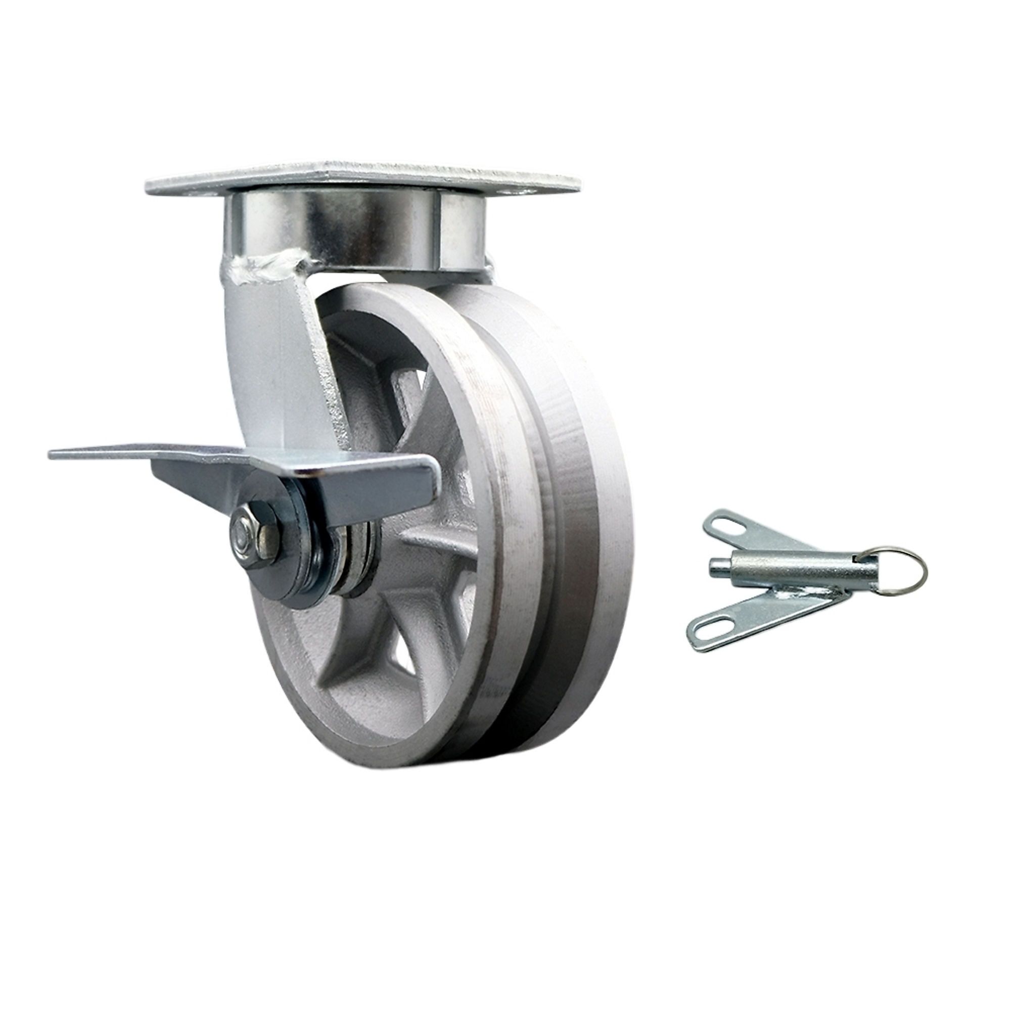 Service Caster, 6Inch x 2Inch Plate Caster, Wheel Diameter 6 in, Caster Type Swivel, Package (qty.) 1, Model SCC-KP30S620-VGR-SLB-BSL